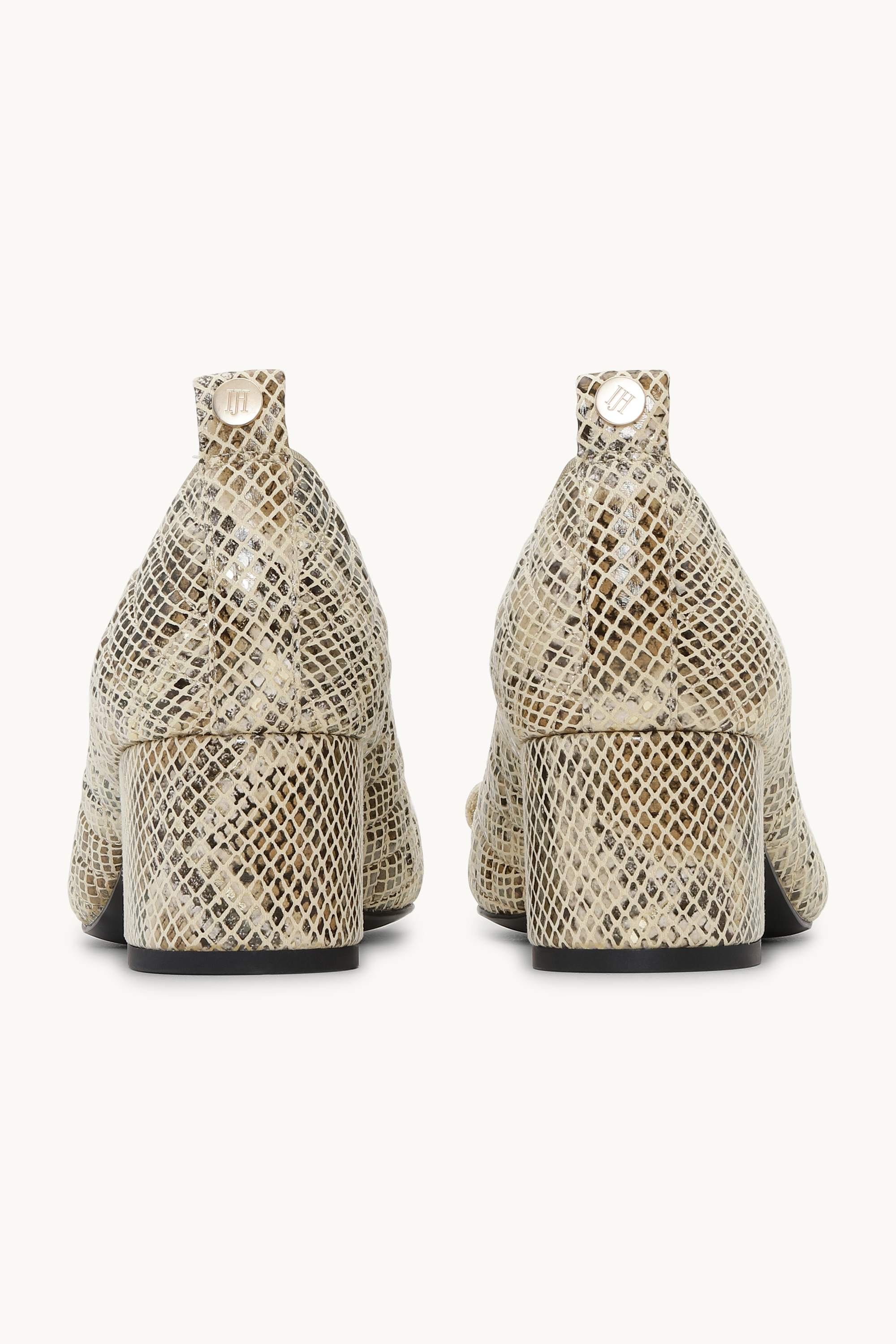 Quilted Ballerina with Heel - Latte Black