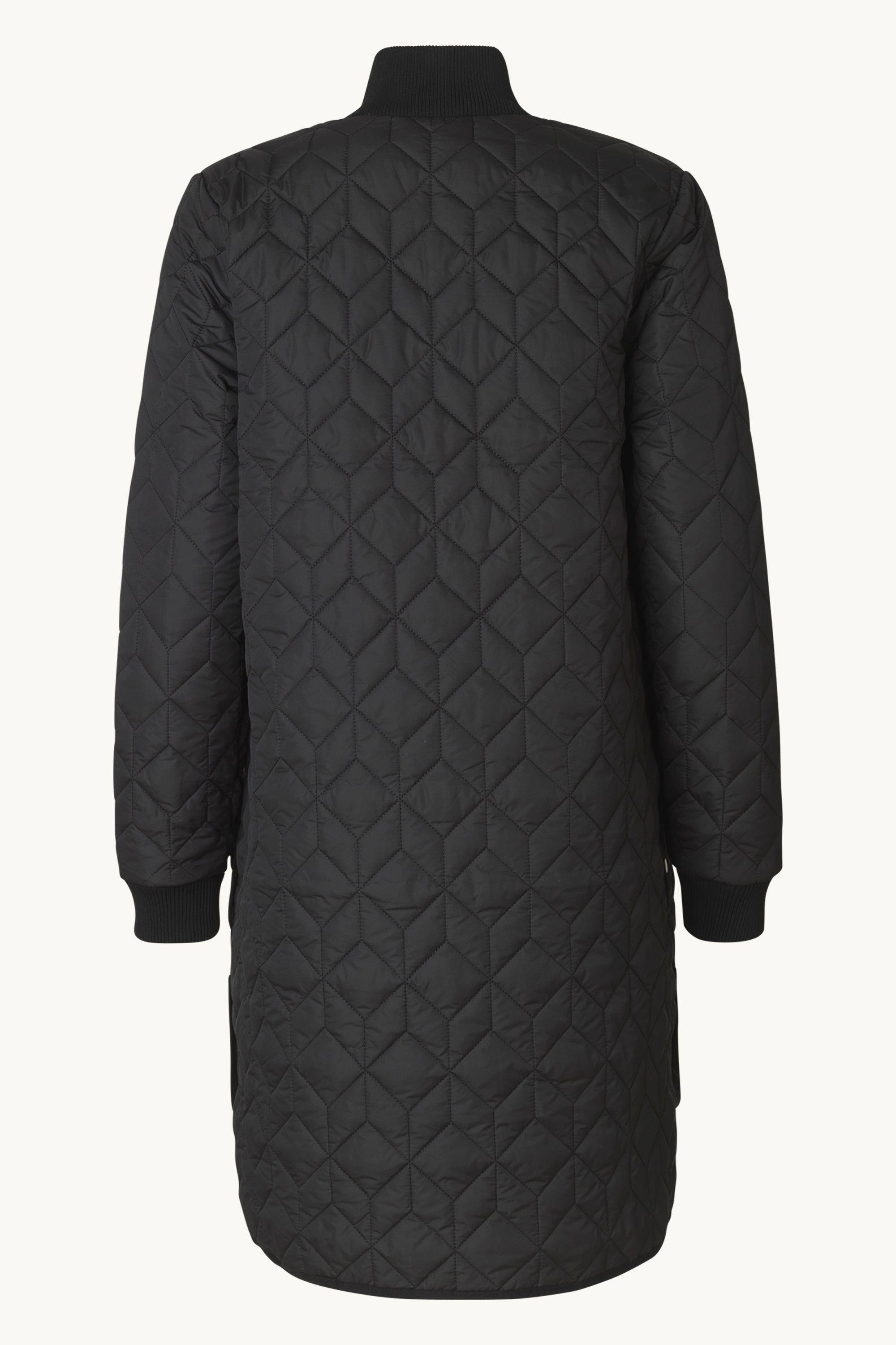 Lång Quiltad Jacka - Black