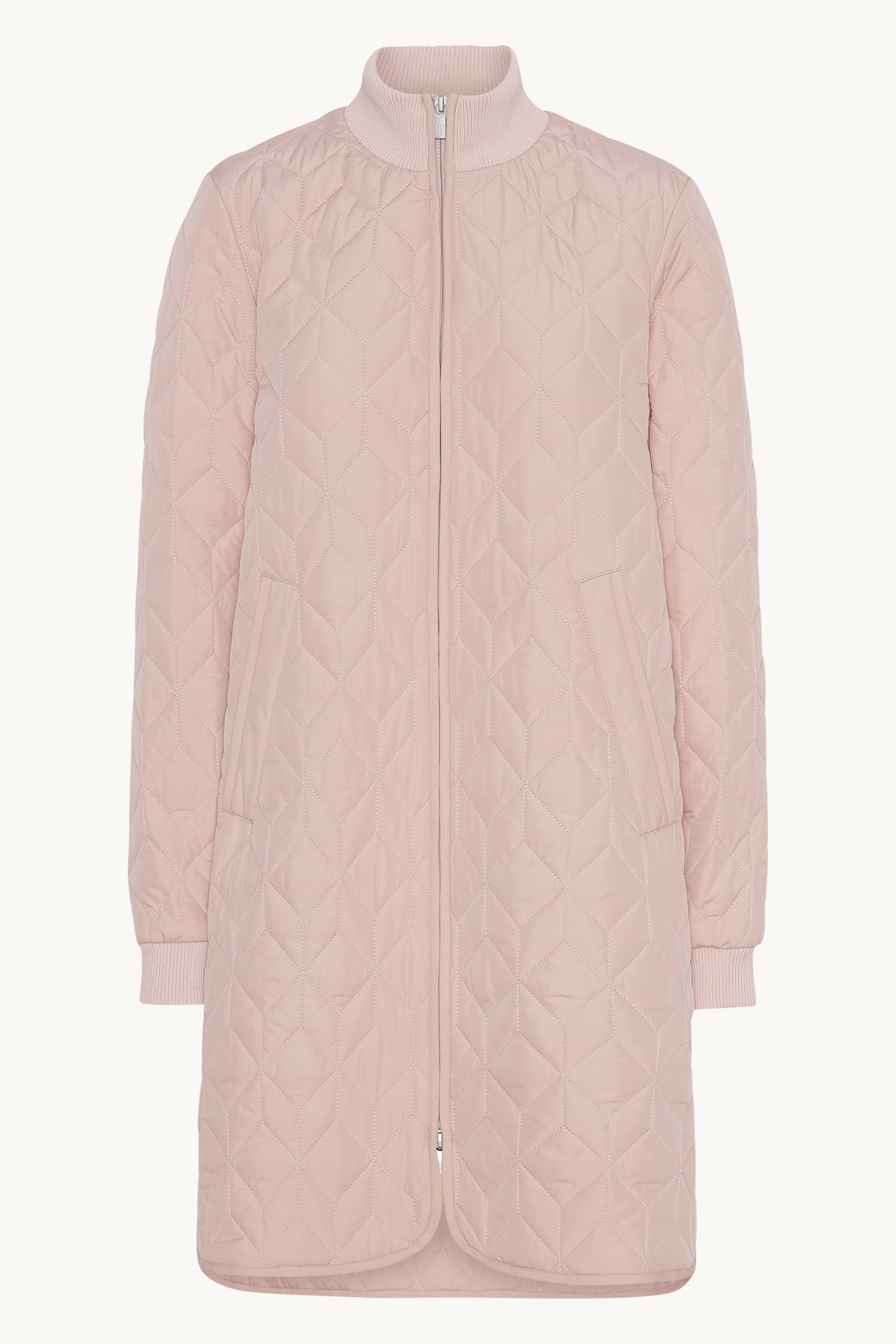 Lång Quiltad Jacka - Pale Pink