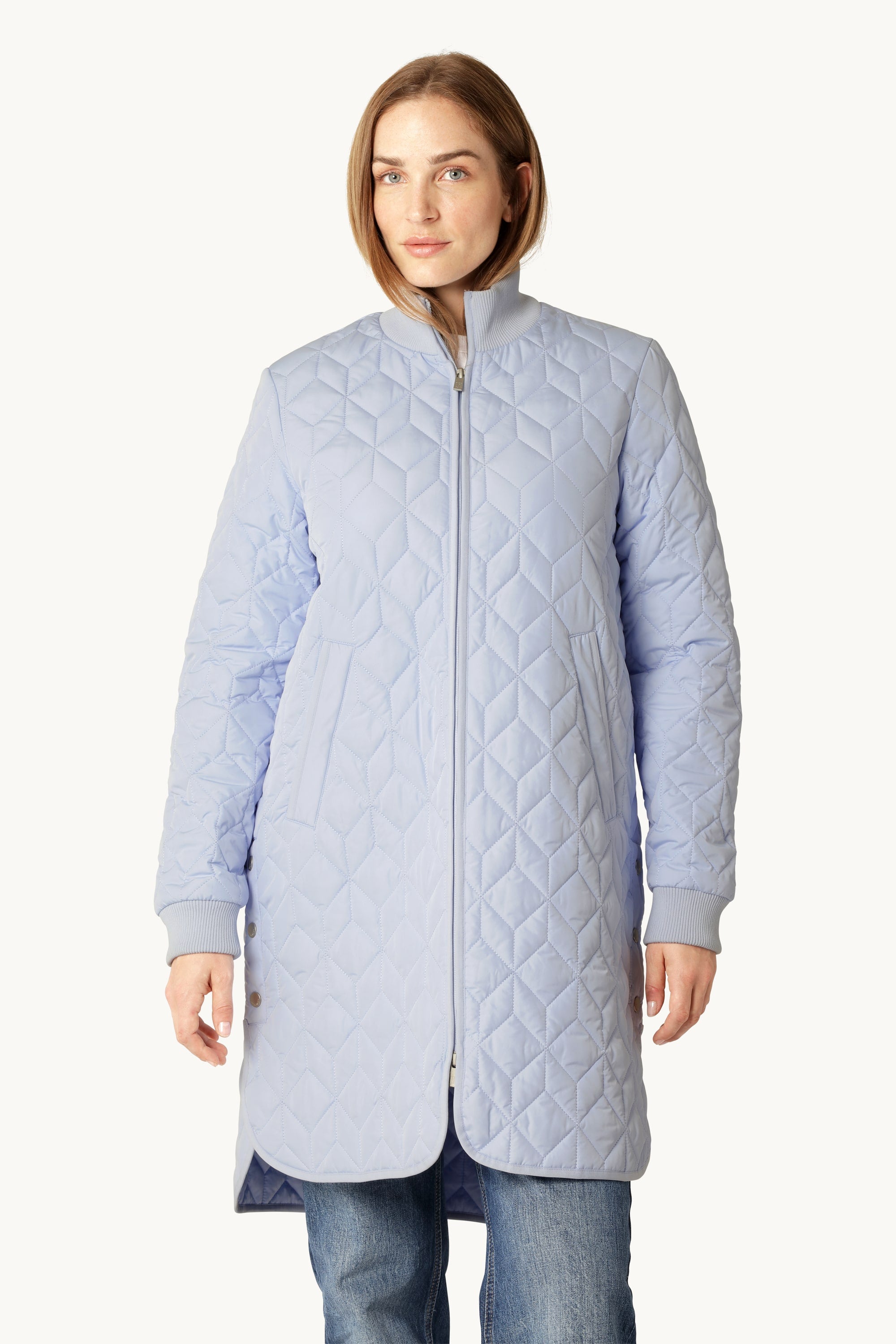 Lång Quiltad Jacka - Heather