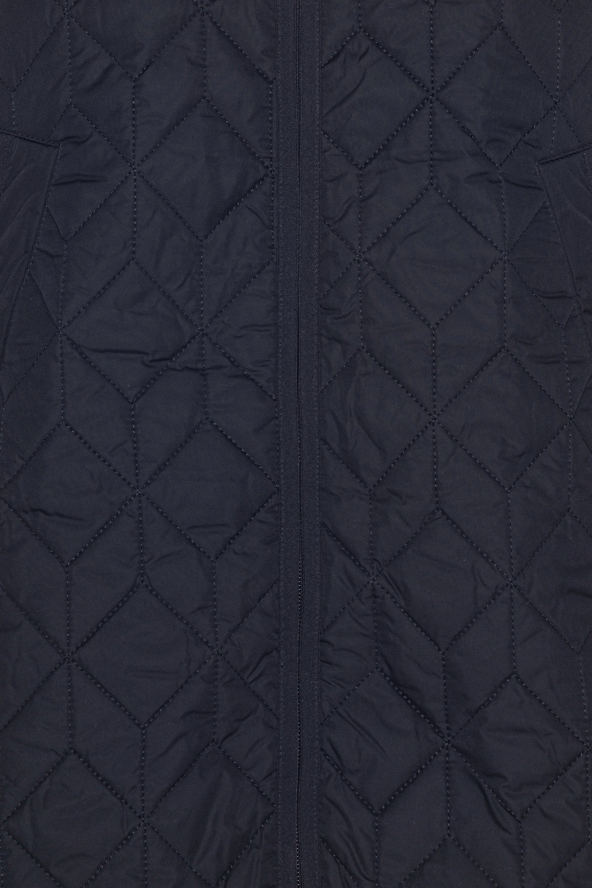 Lång Quiltad Jacka - Dark Indigo