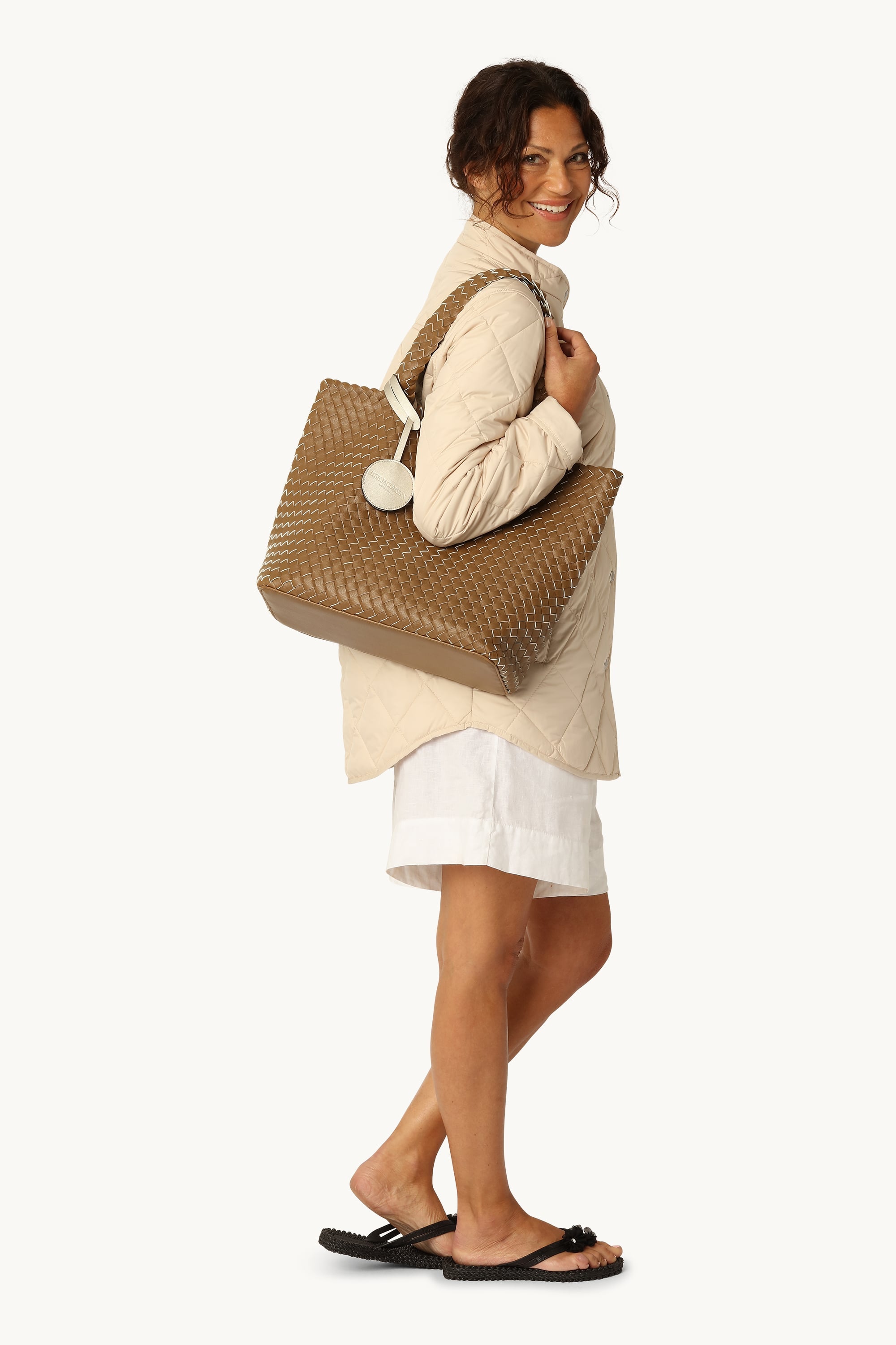 Tote Bag Flätad - Goldy Sand Dollar Metallic