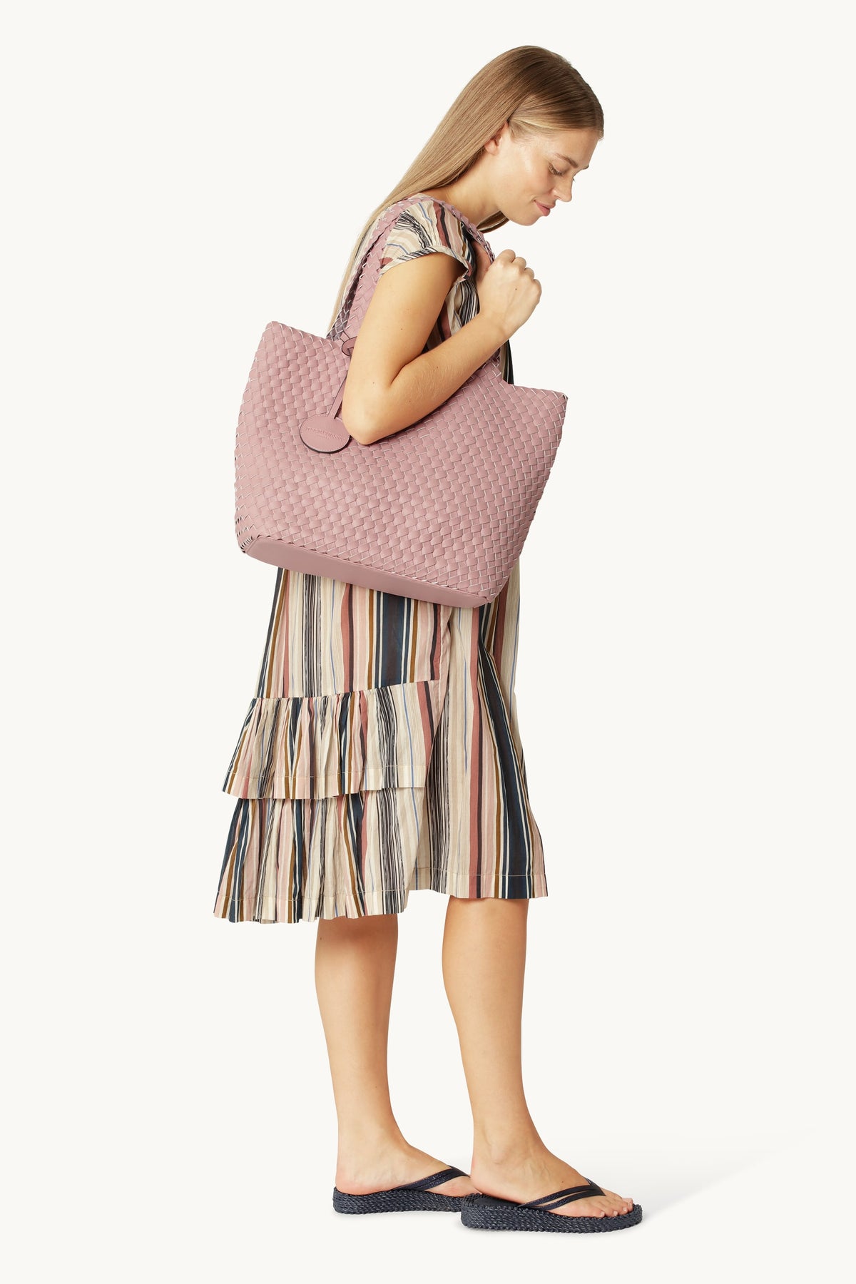 Flätad Tote Bag - Adobe Rose Lotus