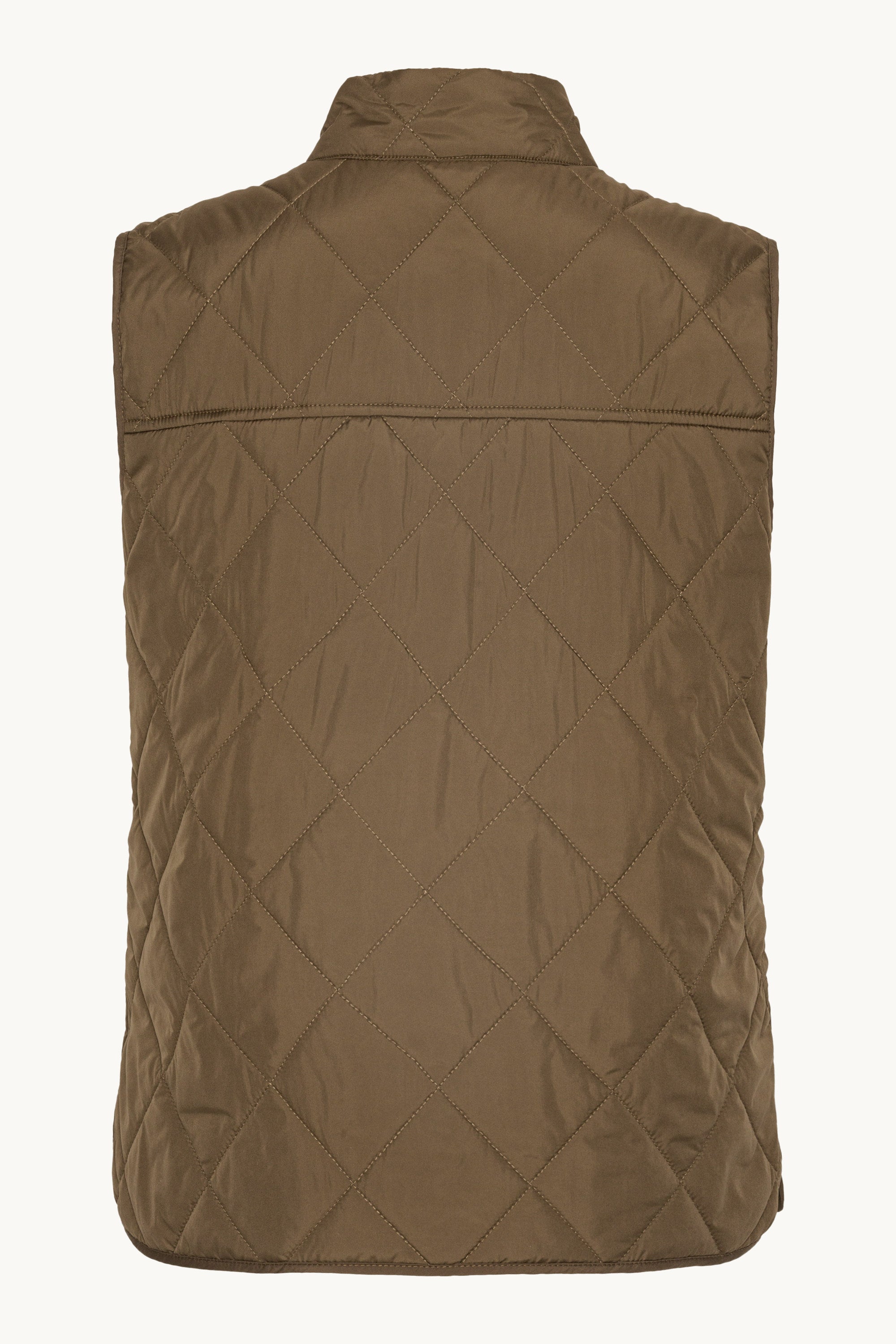 Quilted Short Vest - Nut