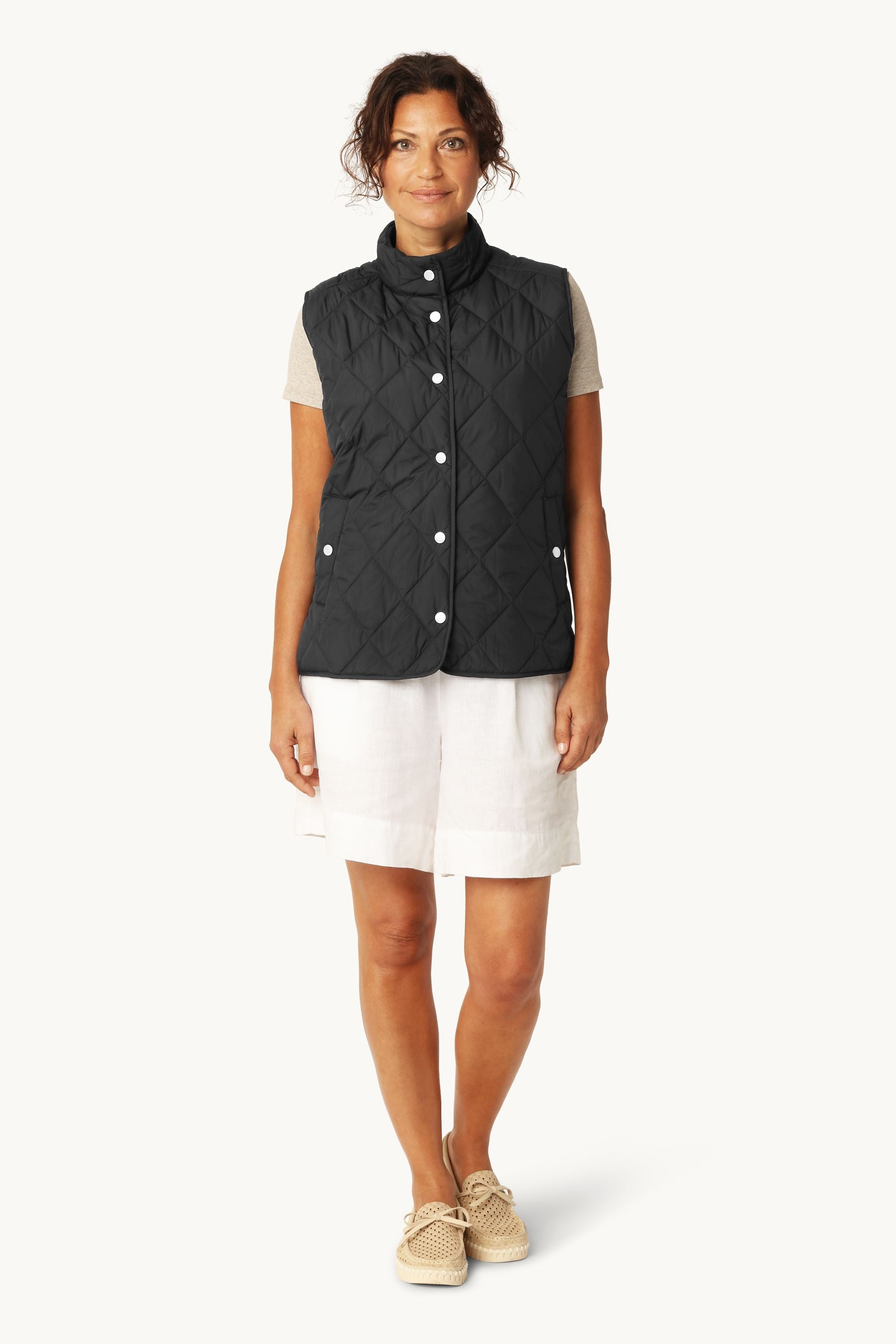 Quilted Short Vest - Dark Indigo