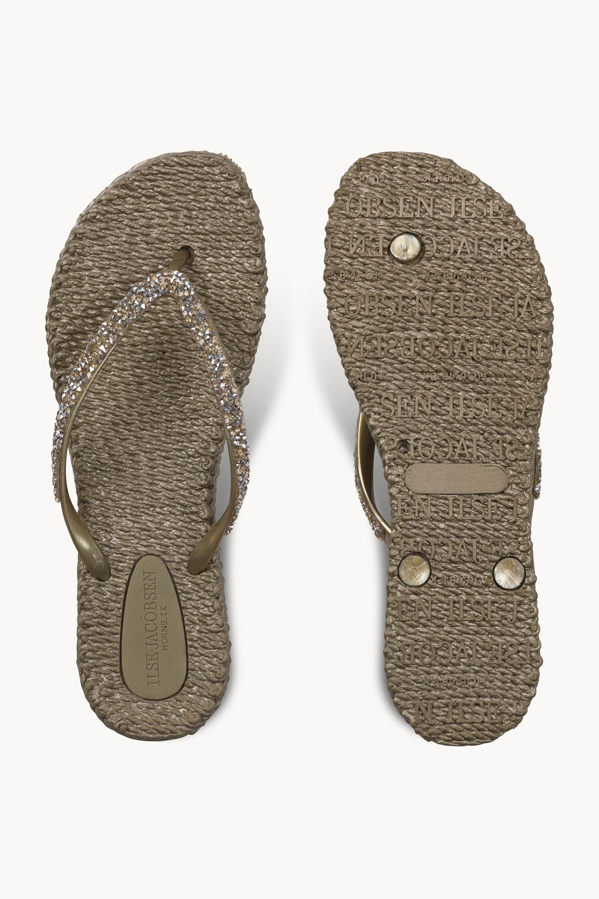 Flip Flops With Rhinestones - Platin