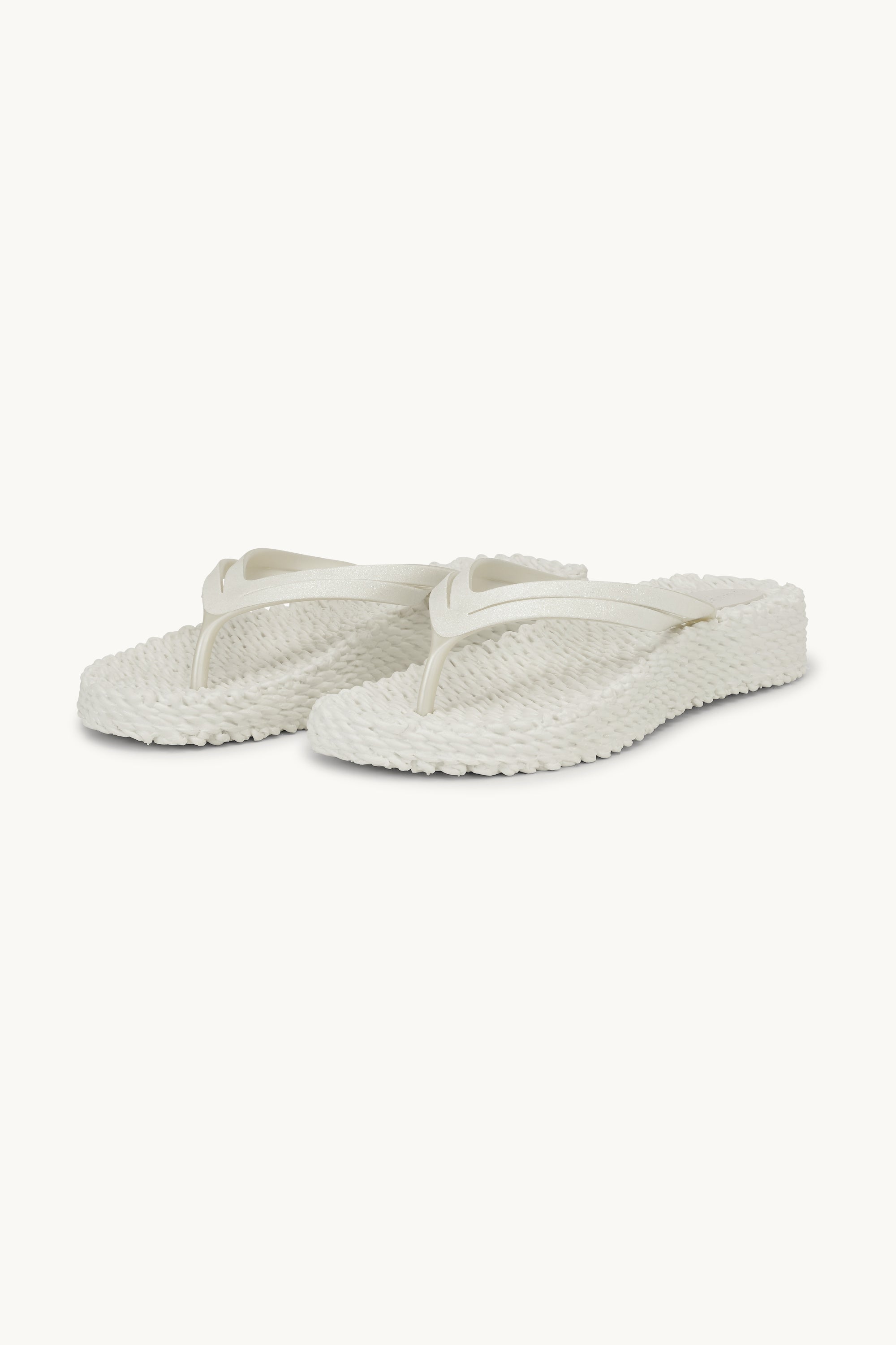 Platform Flip-flops Glitter - Creme