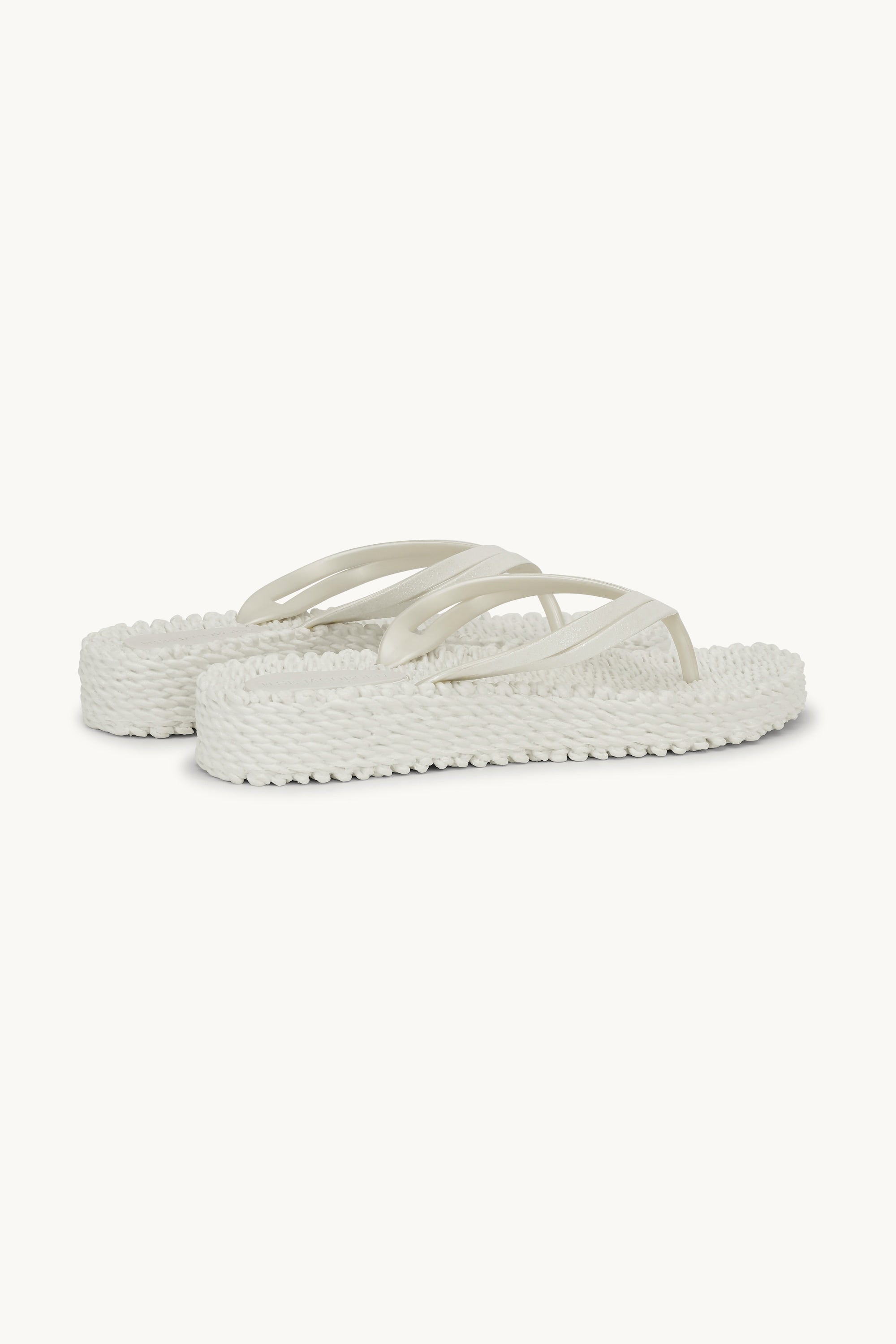 Platform Flip-flops Glitter - Creme