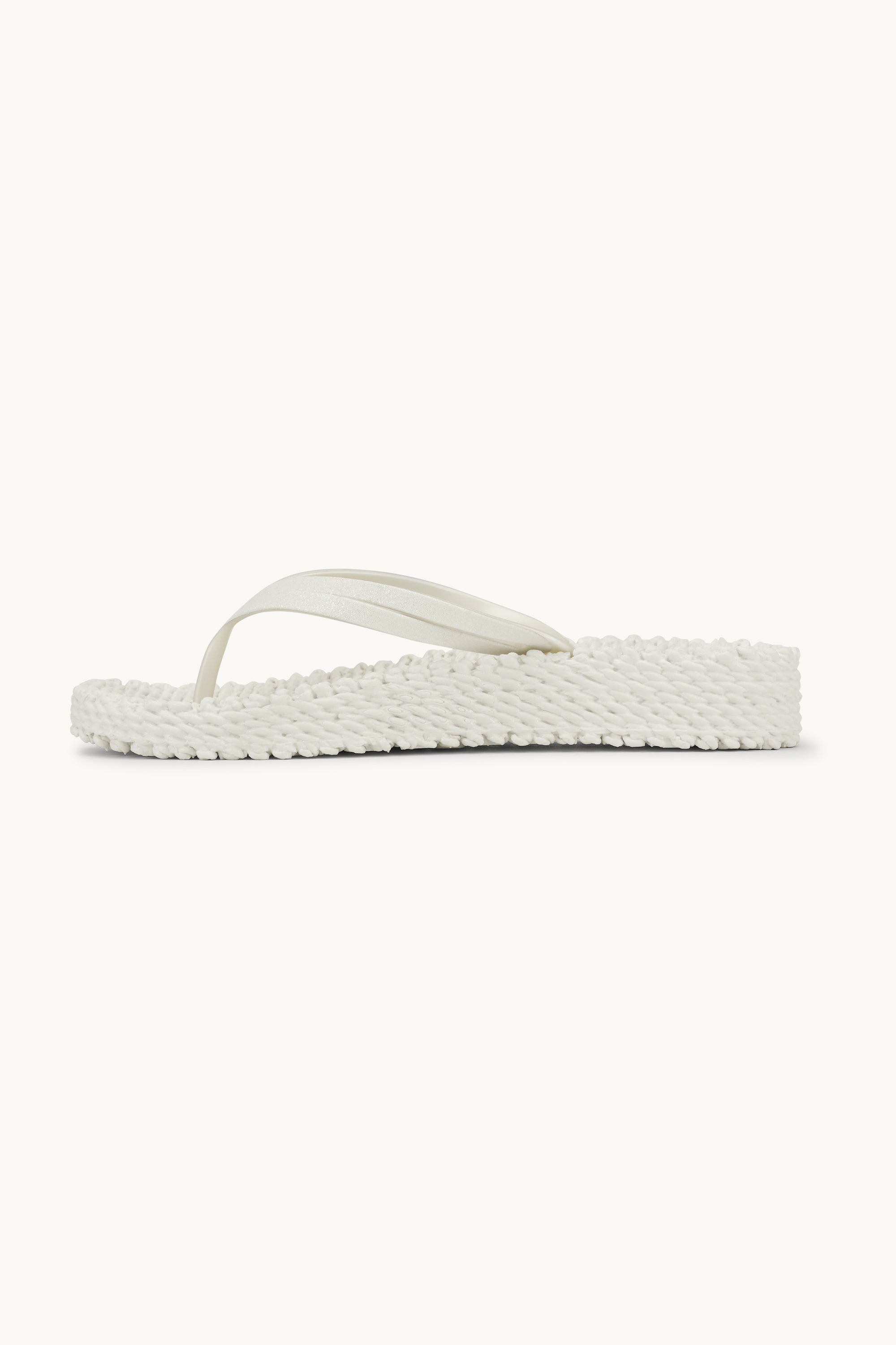 Platform Flip-flops Glitter - Creme