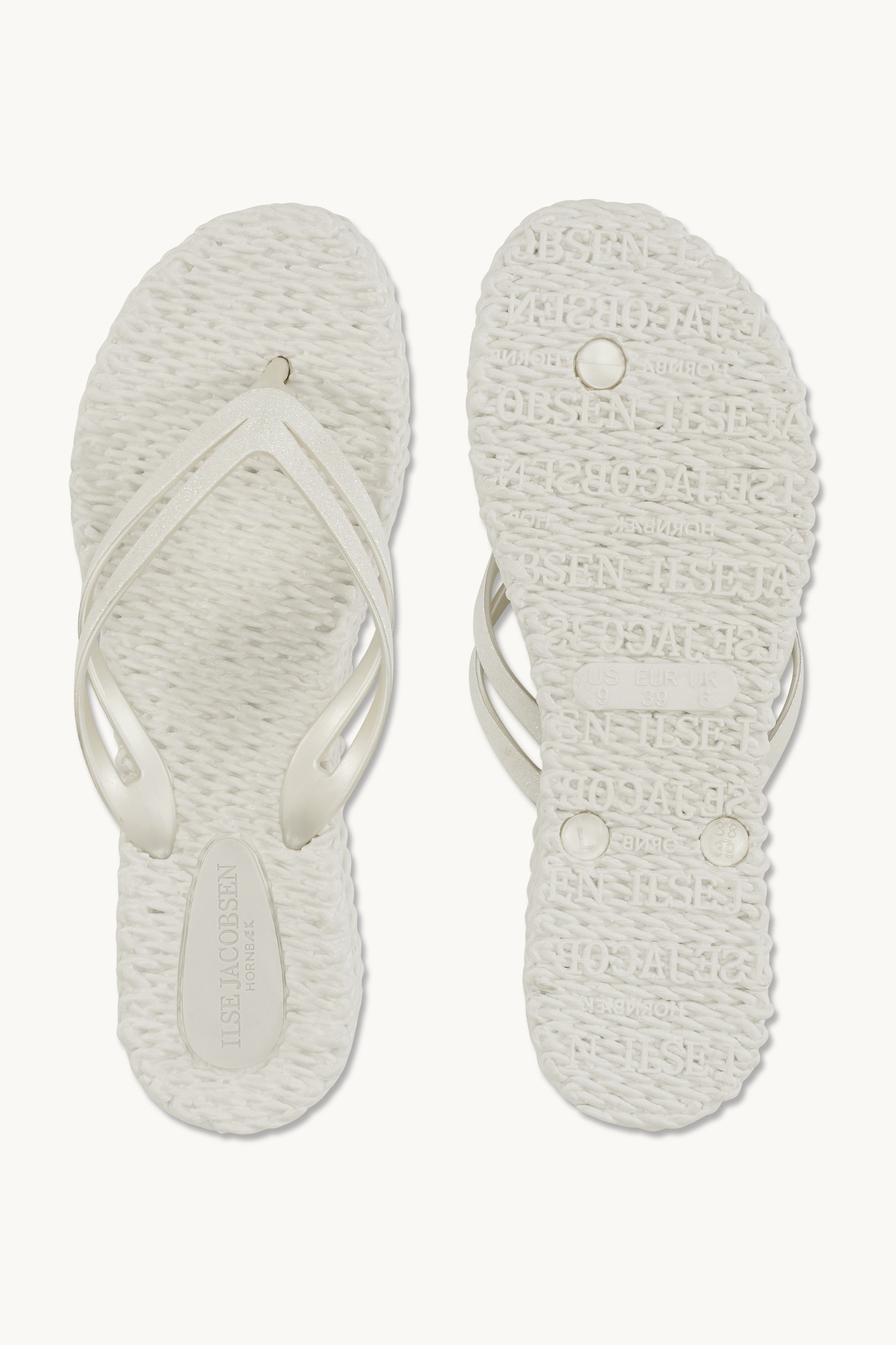 Platform Flip-flops Glitter - Creme