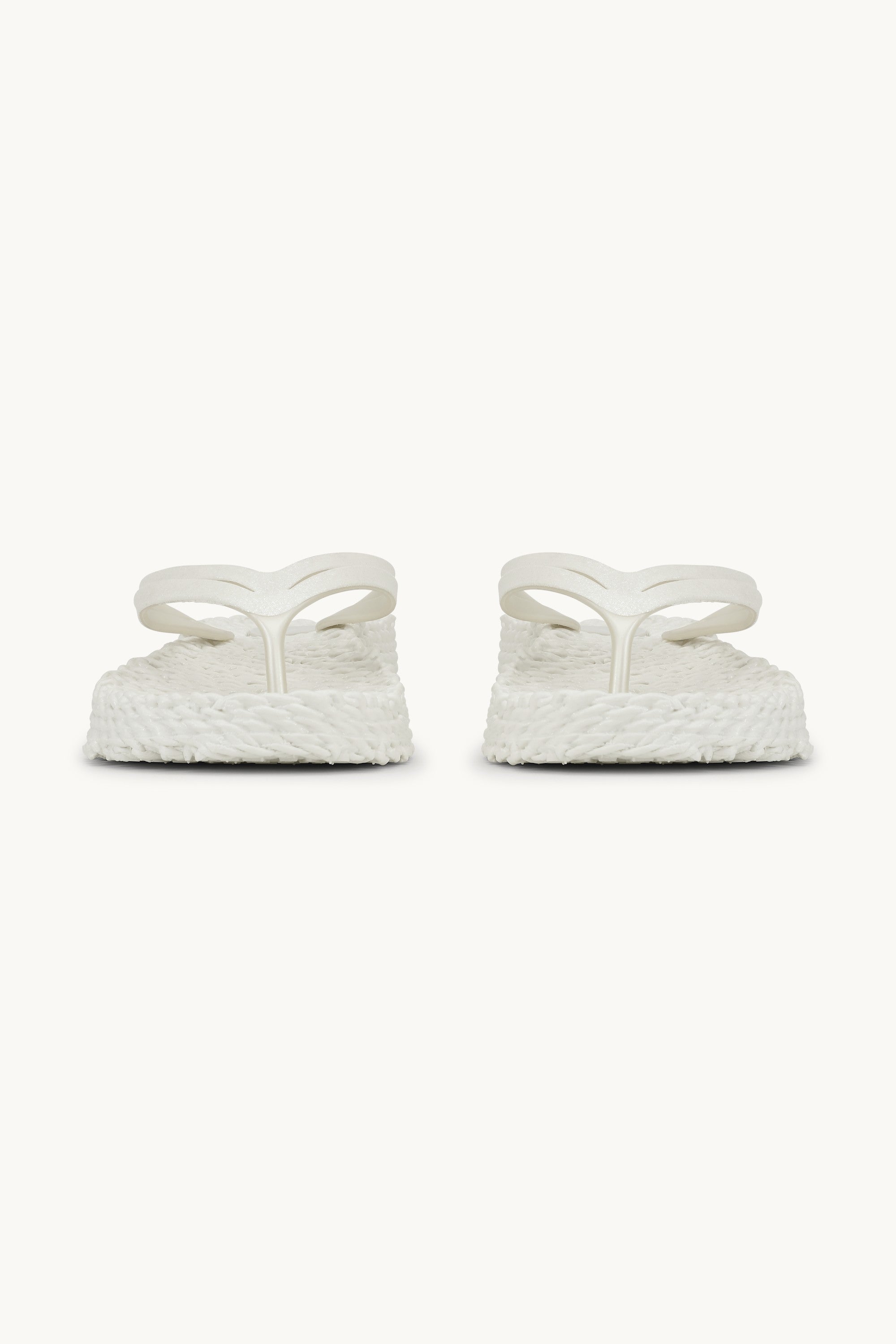Platform Flip-flops Glitter - Creme
