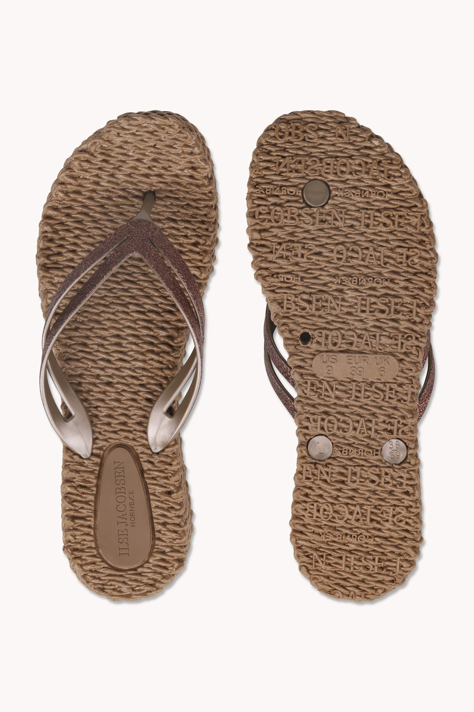 Platform Flip-flops Glitter - Mocca