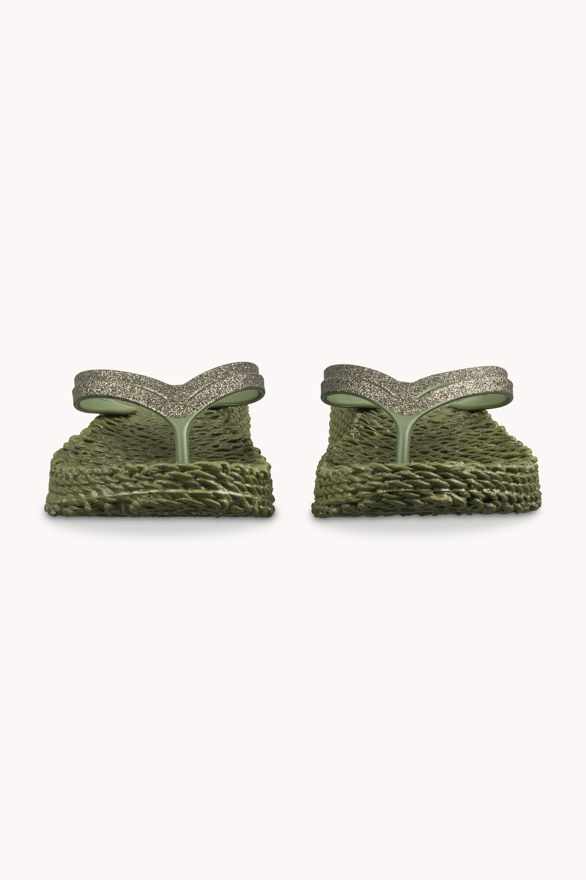Platform Flip-flops Glitter - Sphagnum