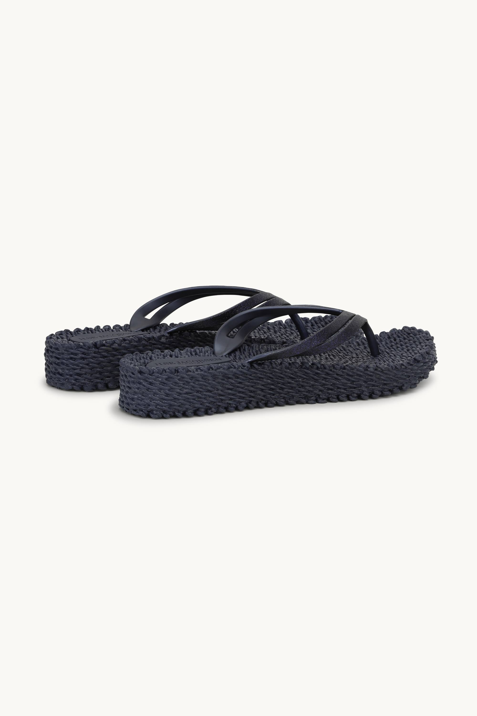 Platform Flip-flops Glitter - Indigo