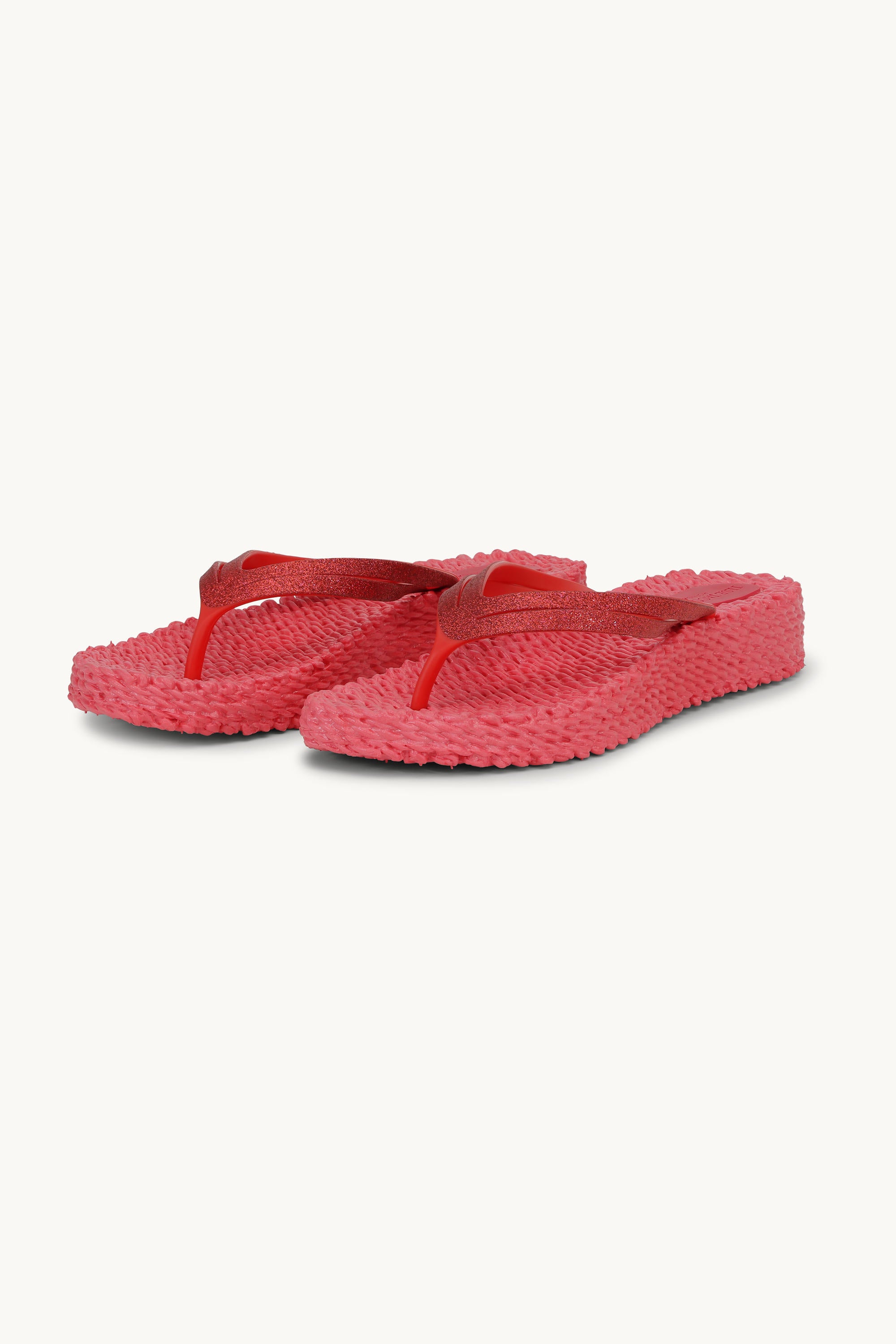 Platform Flip-flops Glitter - Raspberry