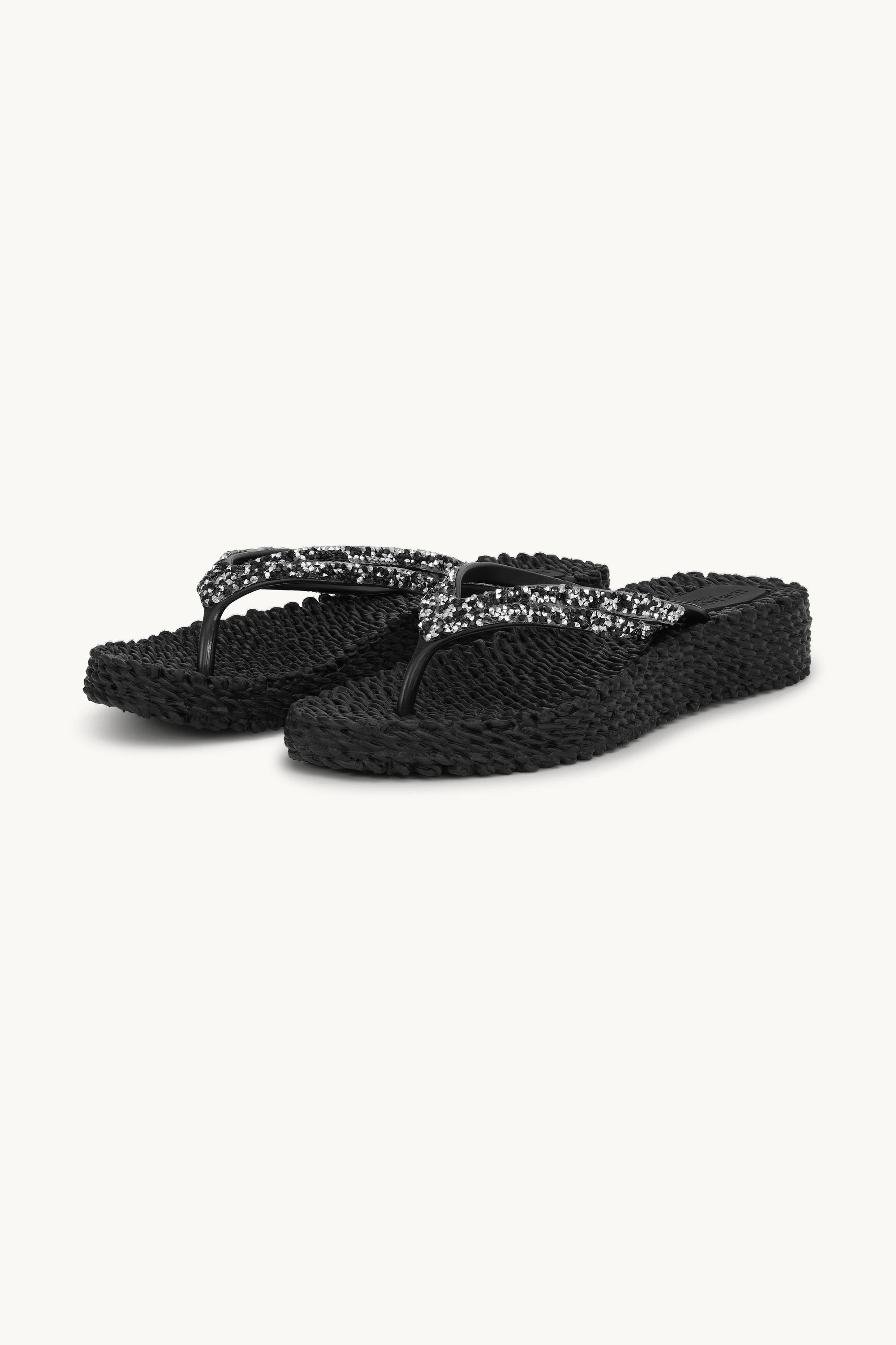 Platform Flip-flops Glittersten - Black