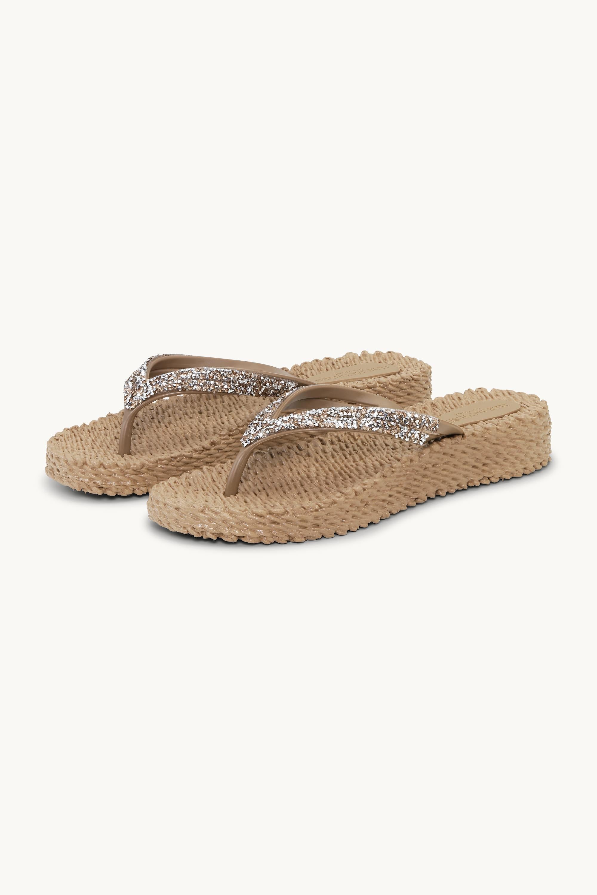 Platform Flip-flops Glittersten - Mocca