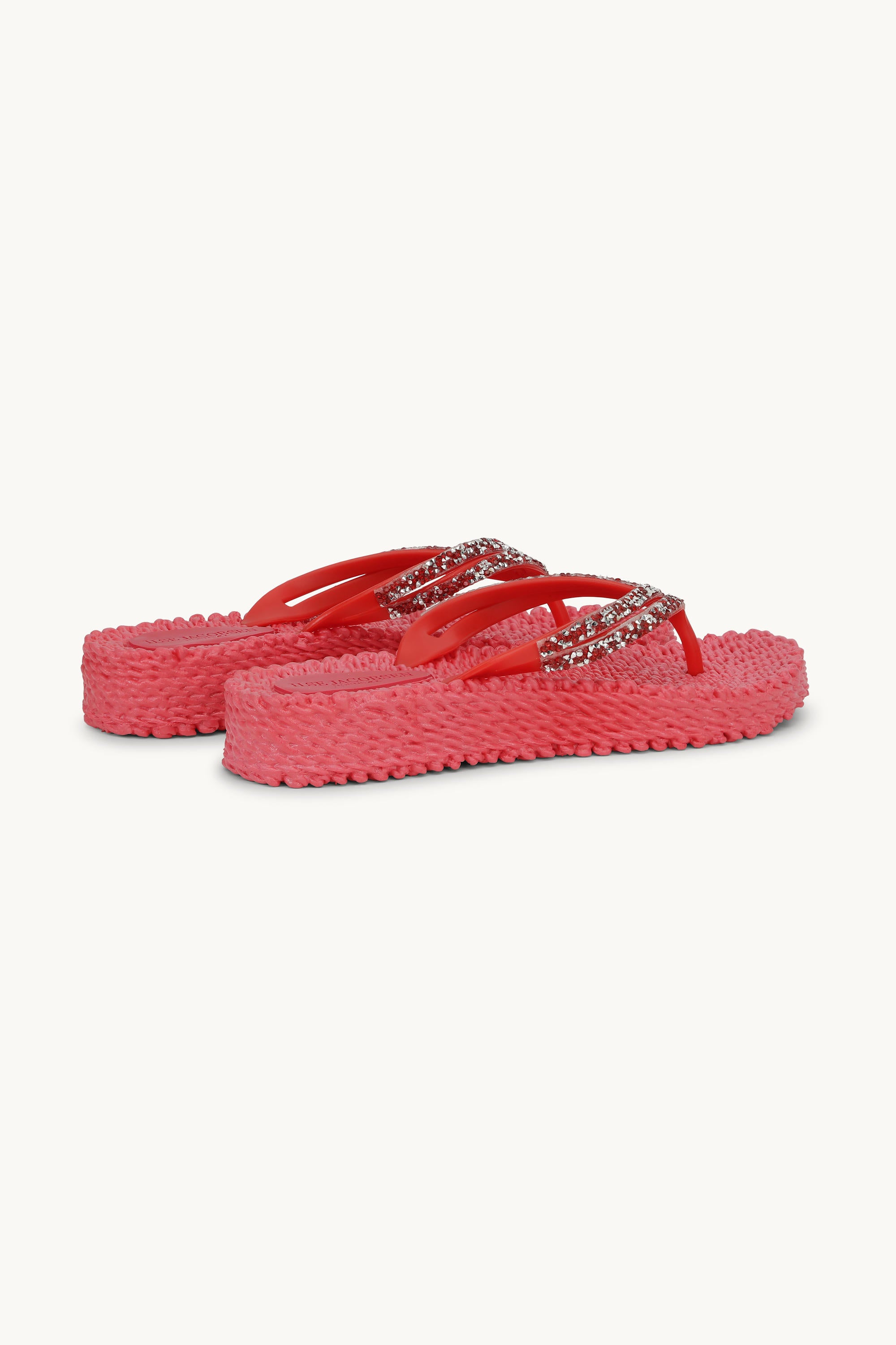 Platform Flip-flops Glittersten - Raspberry
