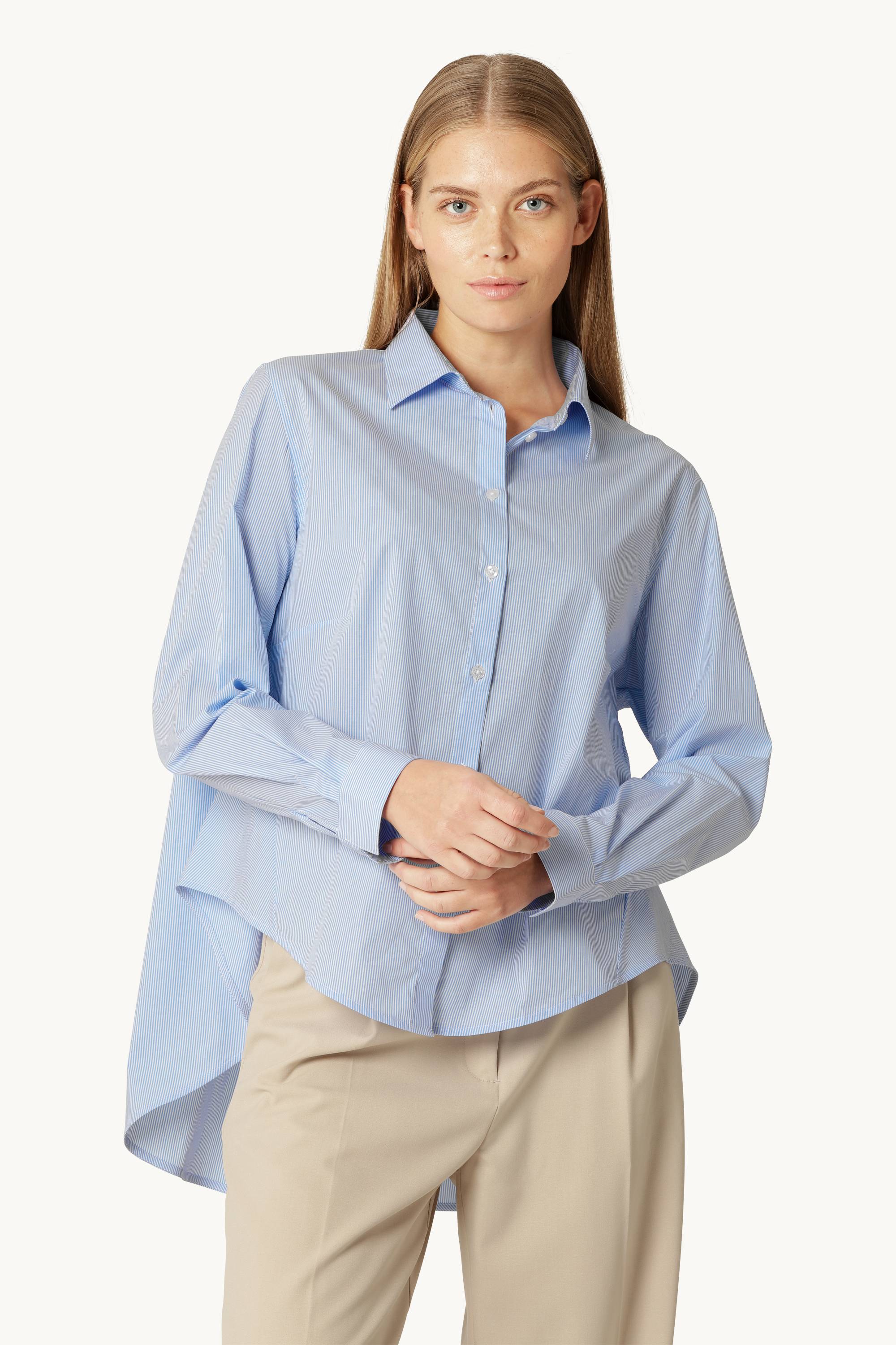 Skjorta Med Fall Baktill Ränder - Heather