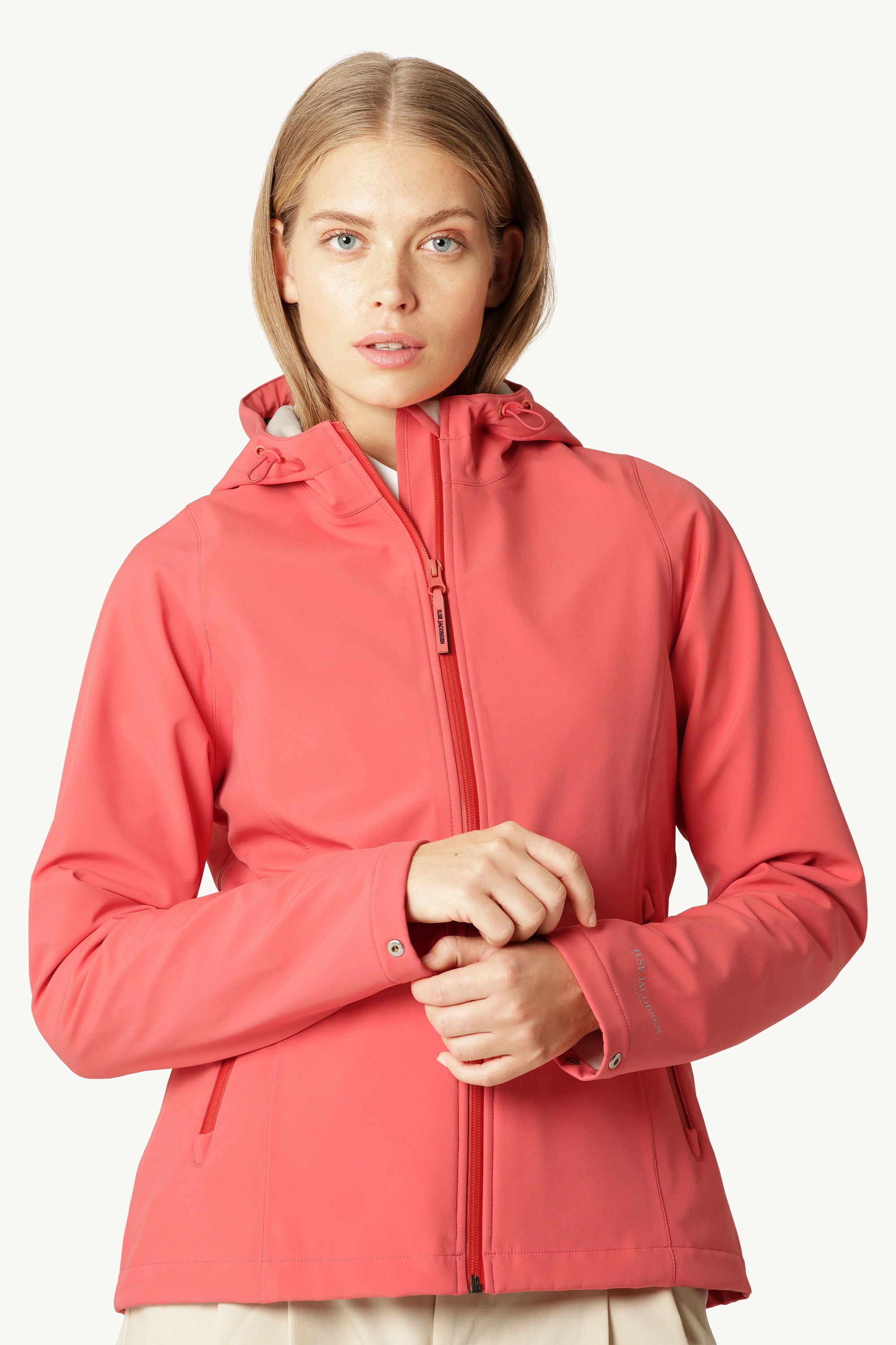 Kort Softshell Regnjacka - Spiced Coral