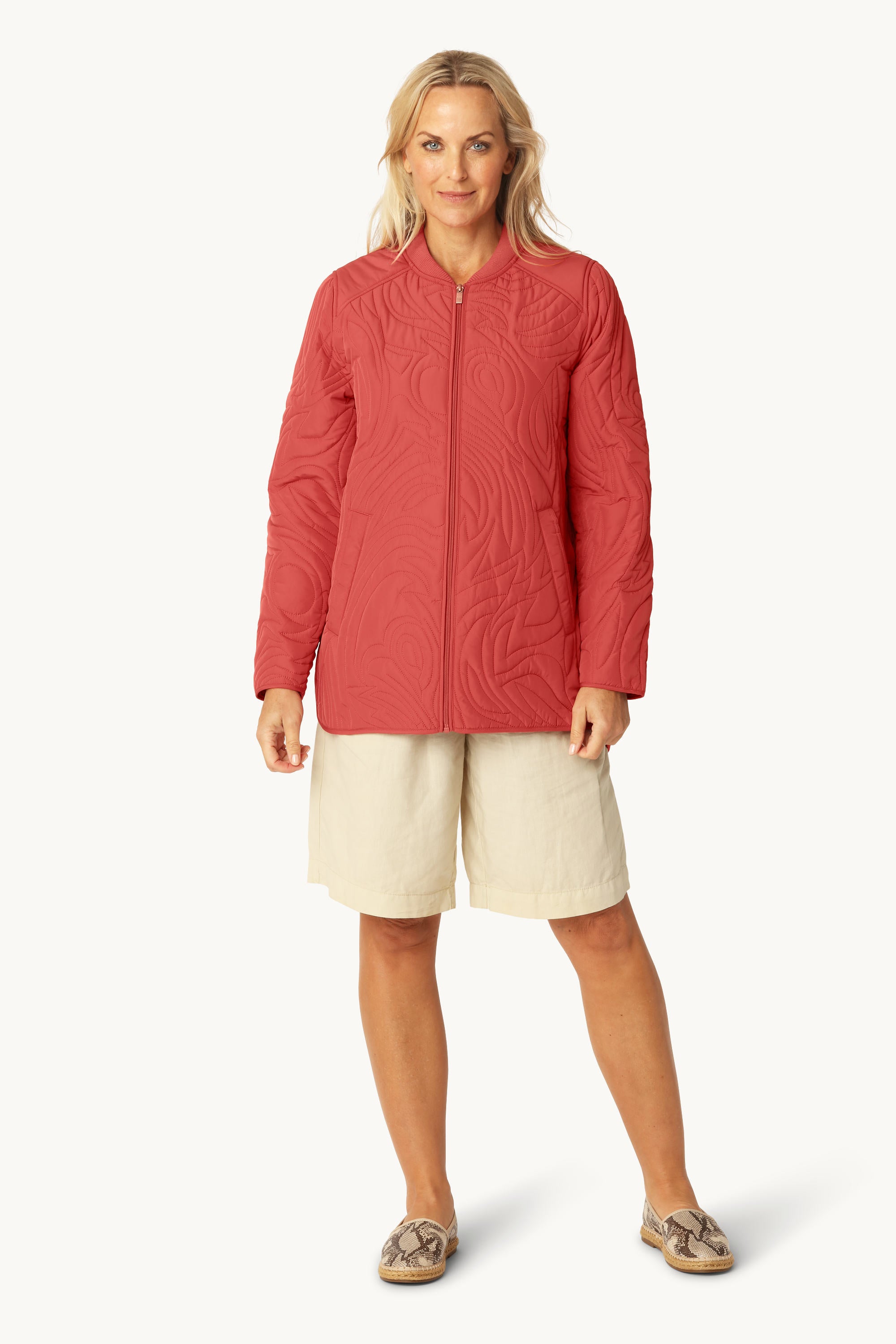 Kort Quiltad Jacka - Baked Apple