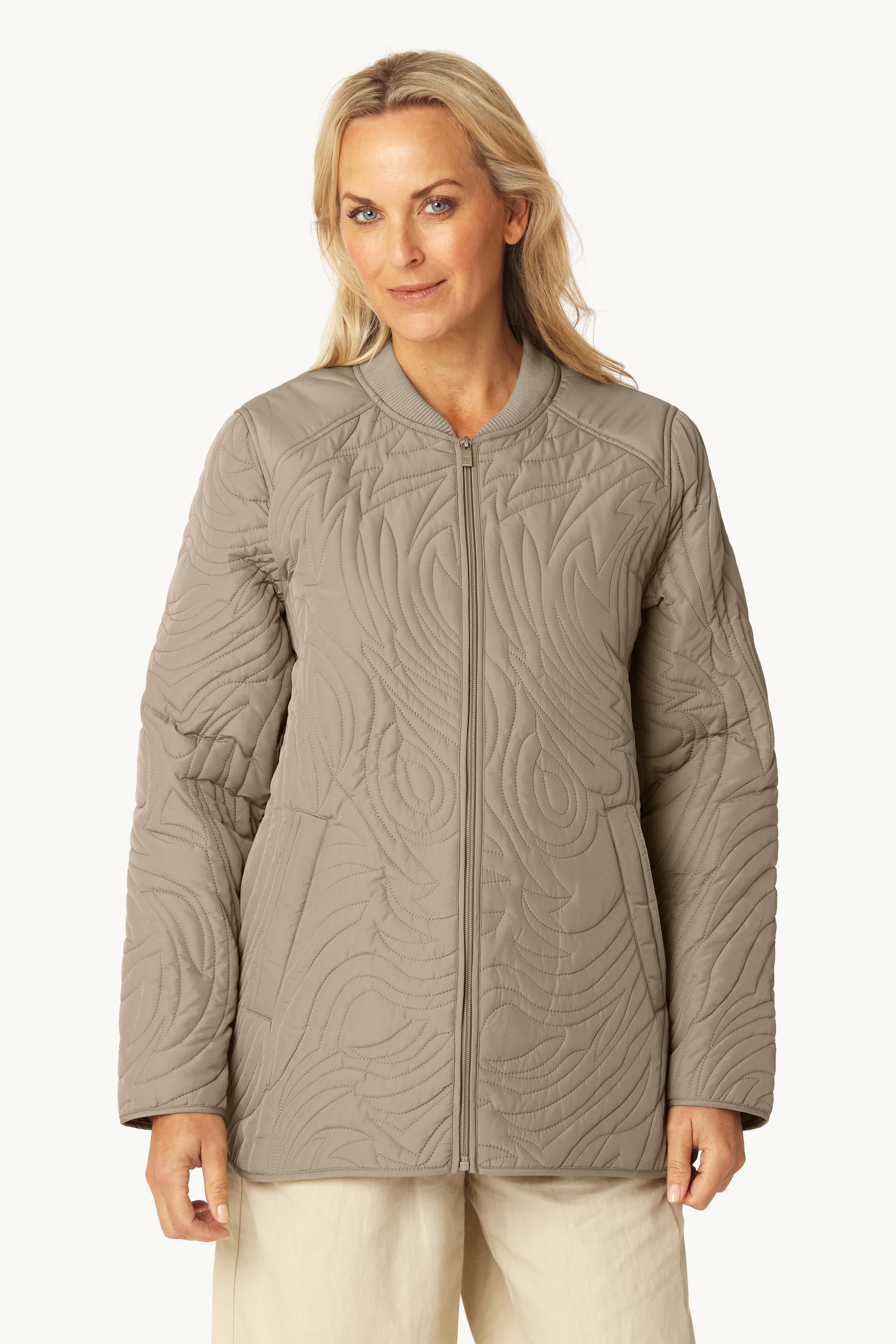 Kort Quiltad Jacka - Coriander