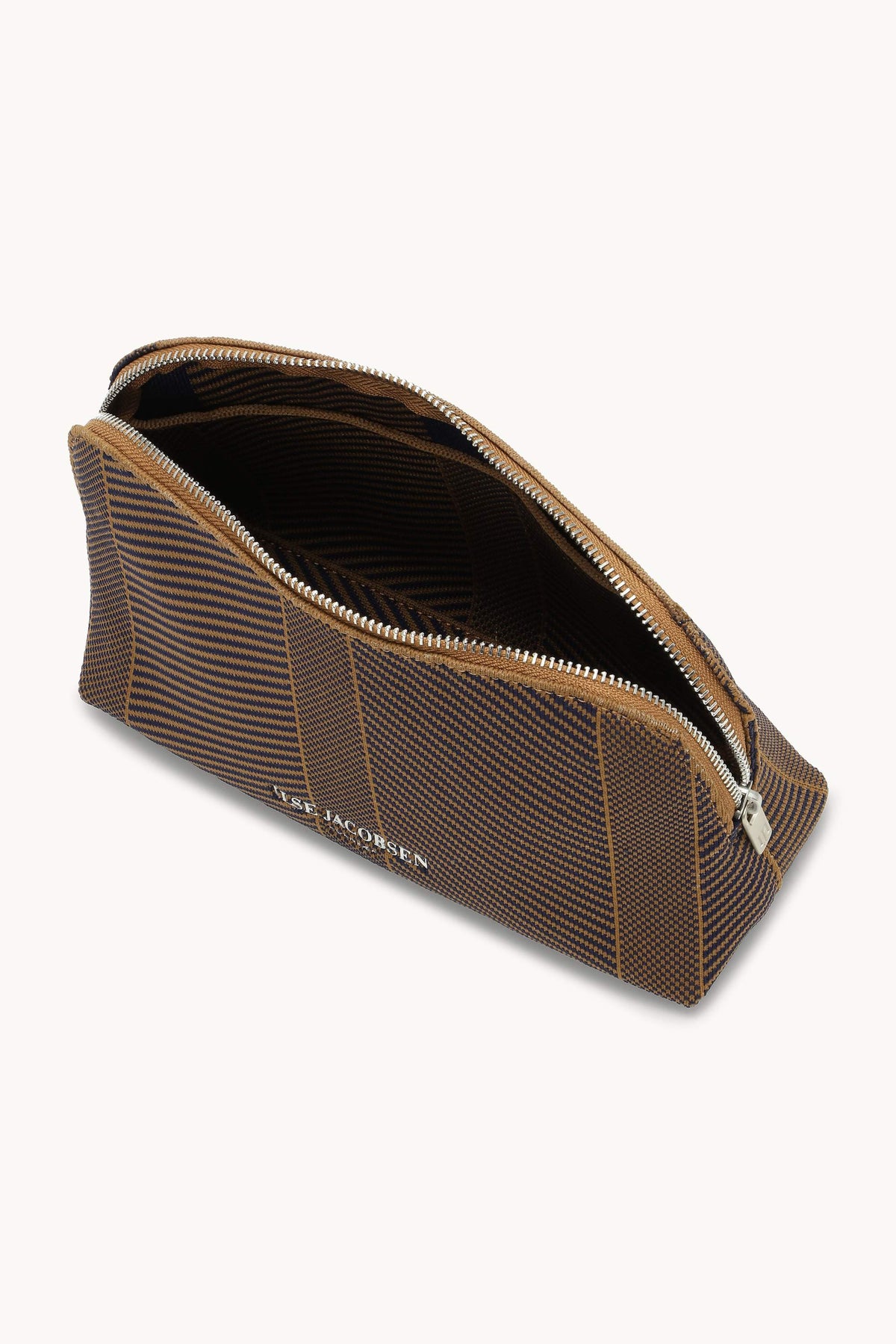 Stickad Makeupväska - Dark Indigo Buckthorn Brown