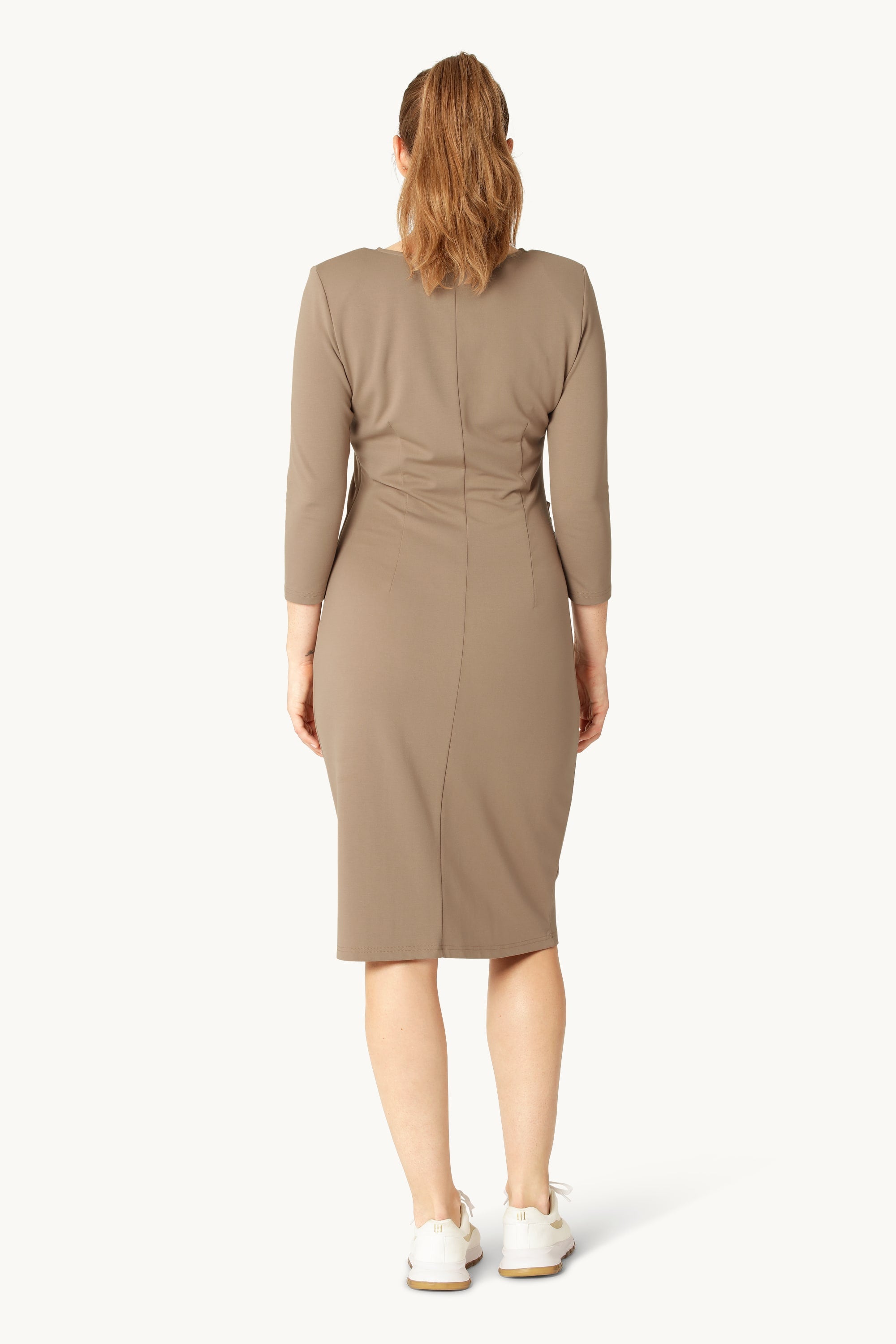 Klänning med Veck - Greige