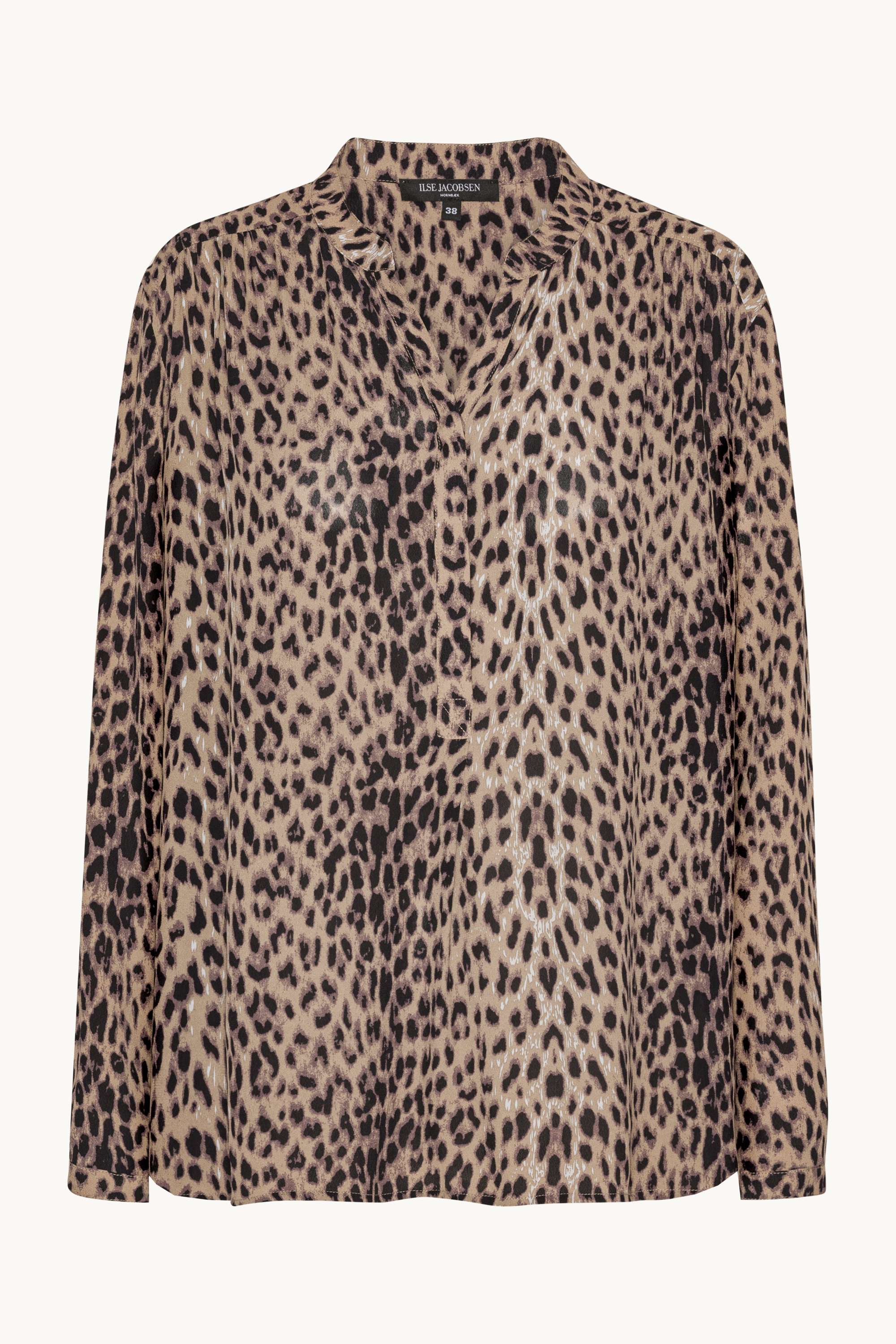 Skjorta med Halv Knappslå - Brown Panthera Print