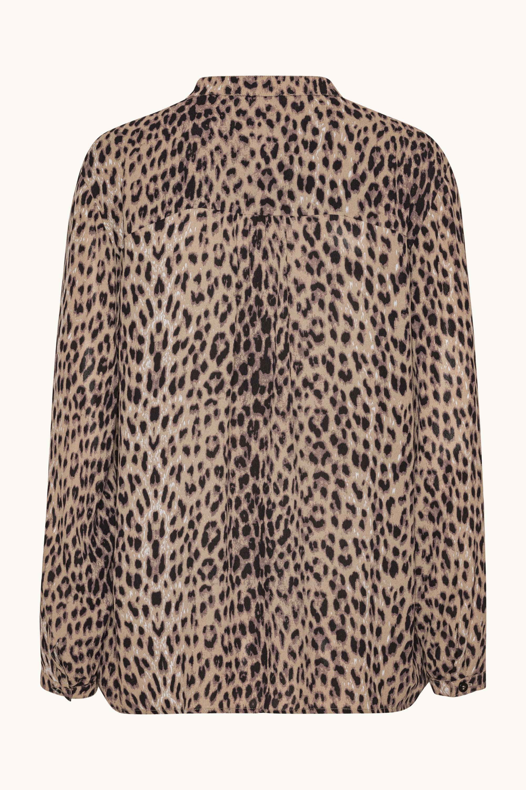 Skjorta med Halv Knappslå - Brown Panthera Print