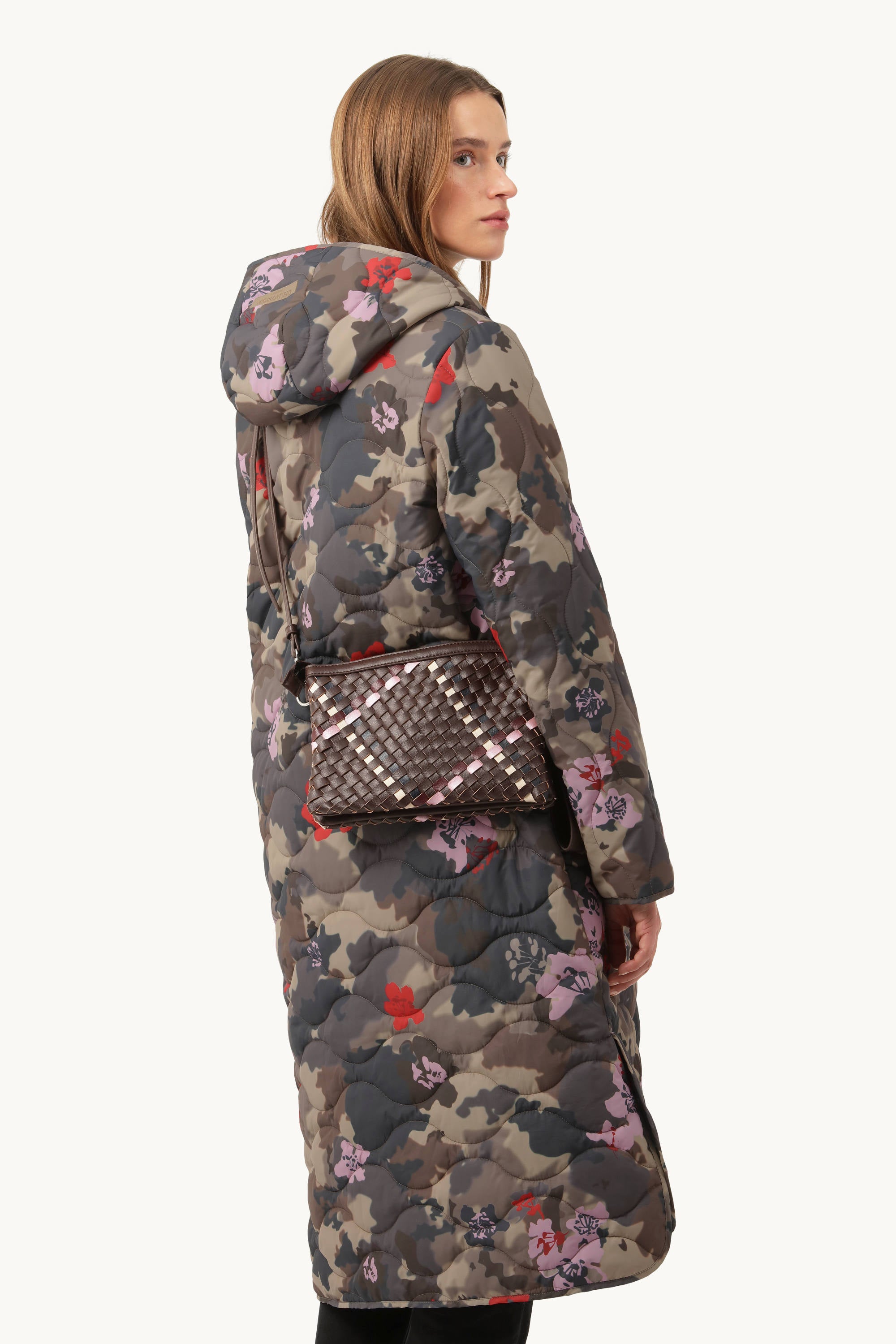 Lång Quiltad Kappa - Floral Camo