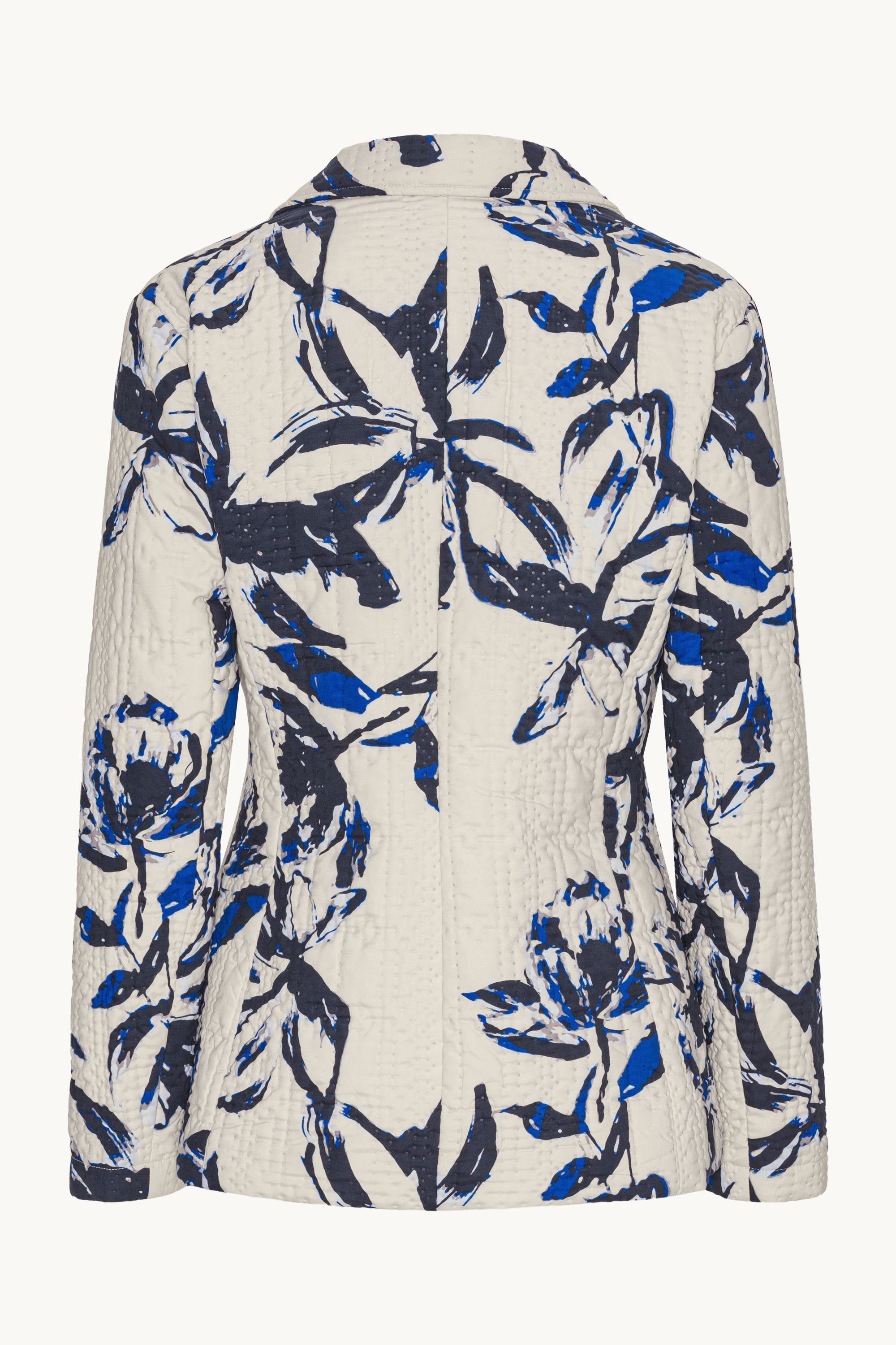 Quiltad Blazer - Beige Artsy Stroke Flower