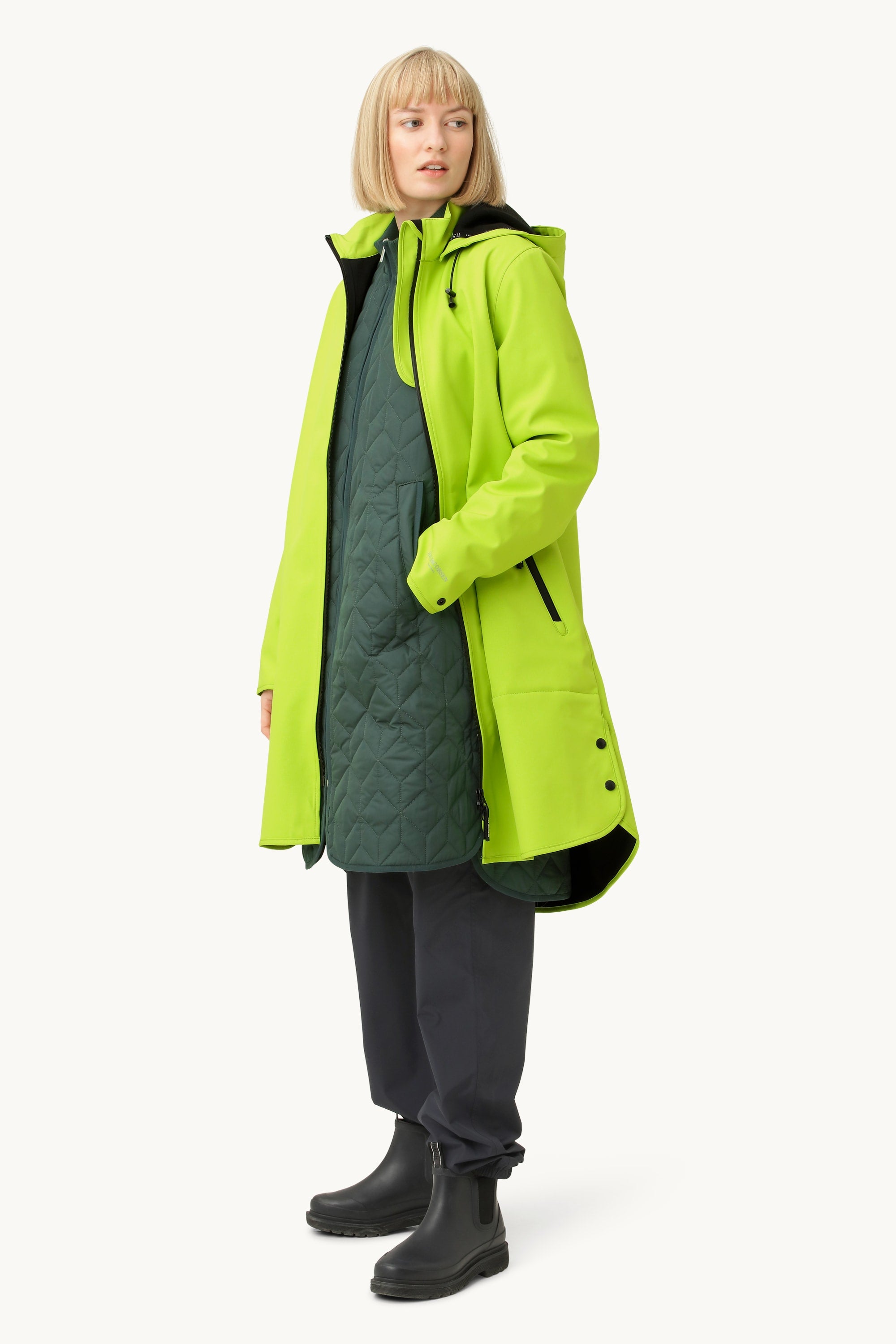 Softshell Regnjacka A-linje - Lime Green