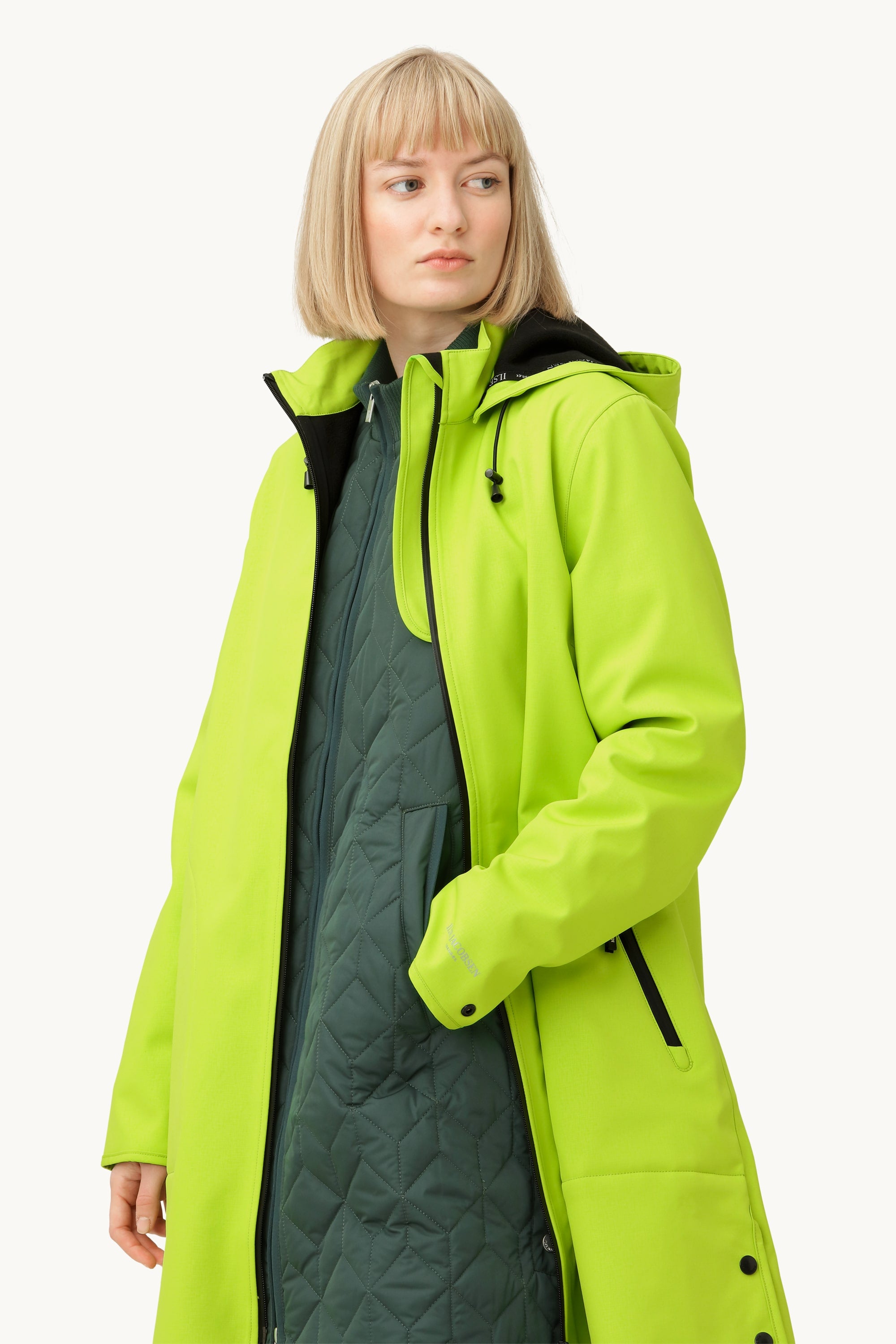 Softshell Regnjacka A-linje - Lime Green