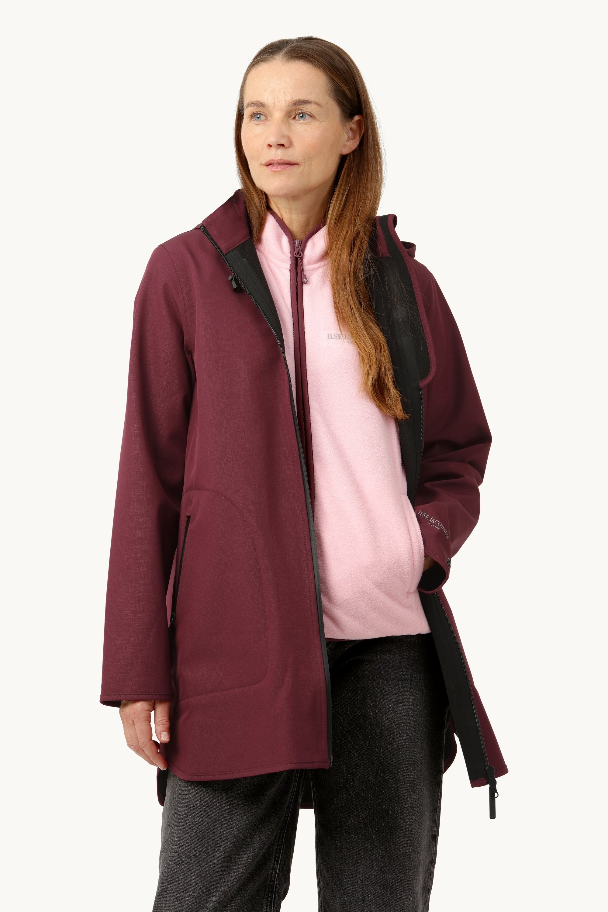 Softshell Regnjacka A-linje - Maroon Banner