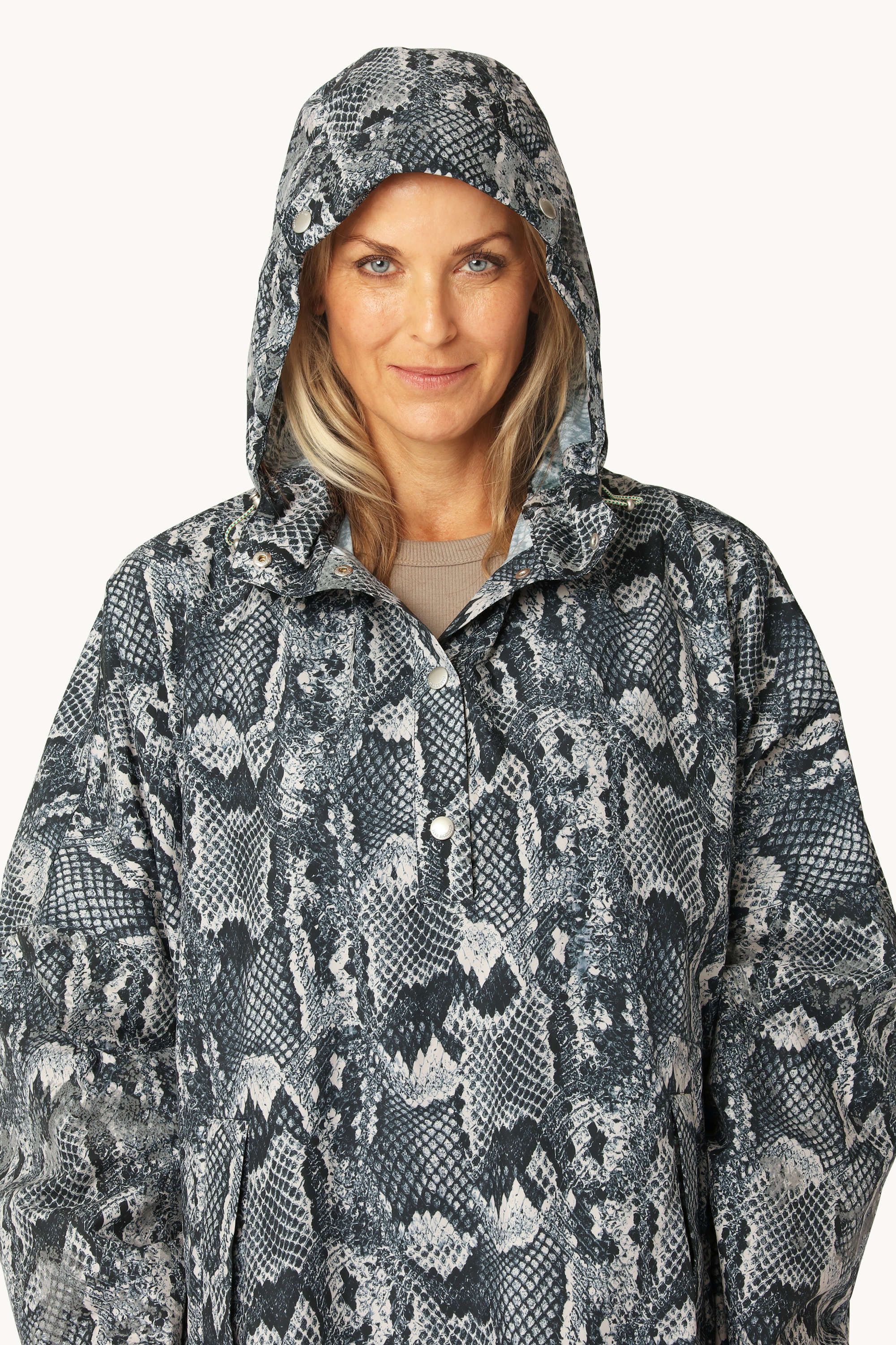 Poncho Raincoat - Dark Blue Snake