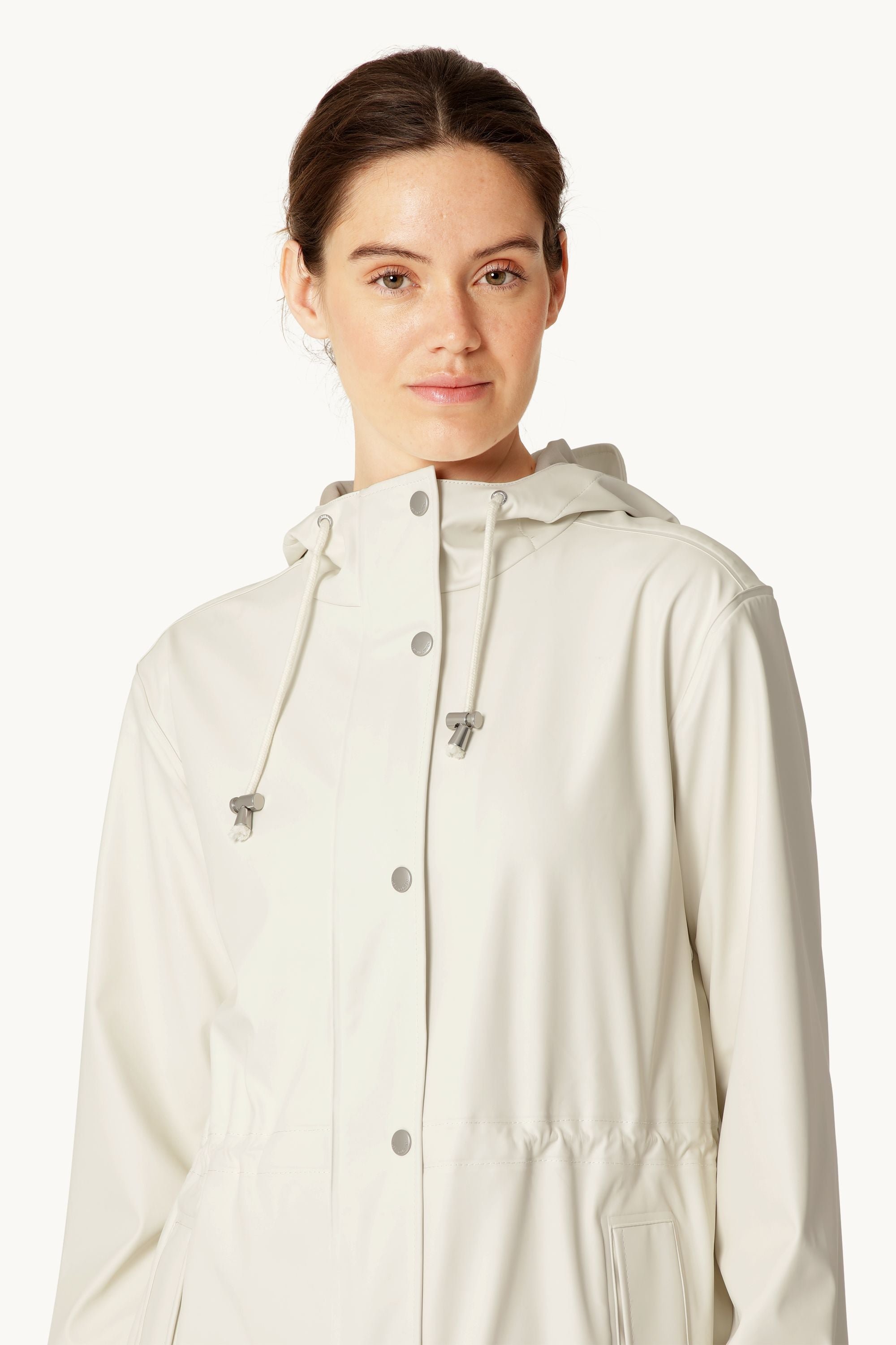 Long Parka Rain Jacket - Milk Creme