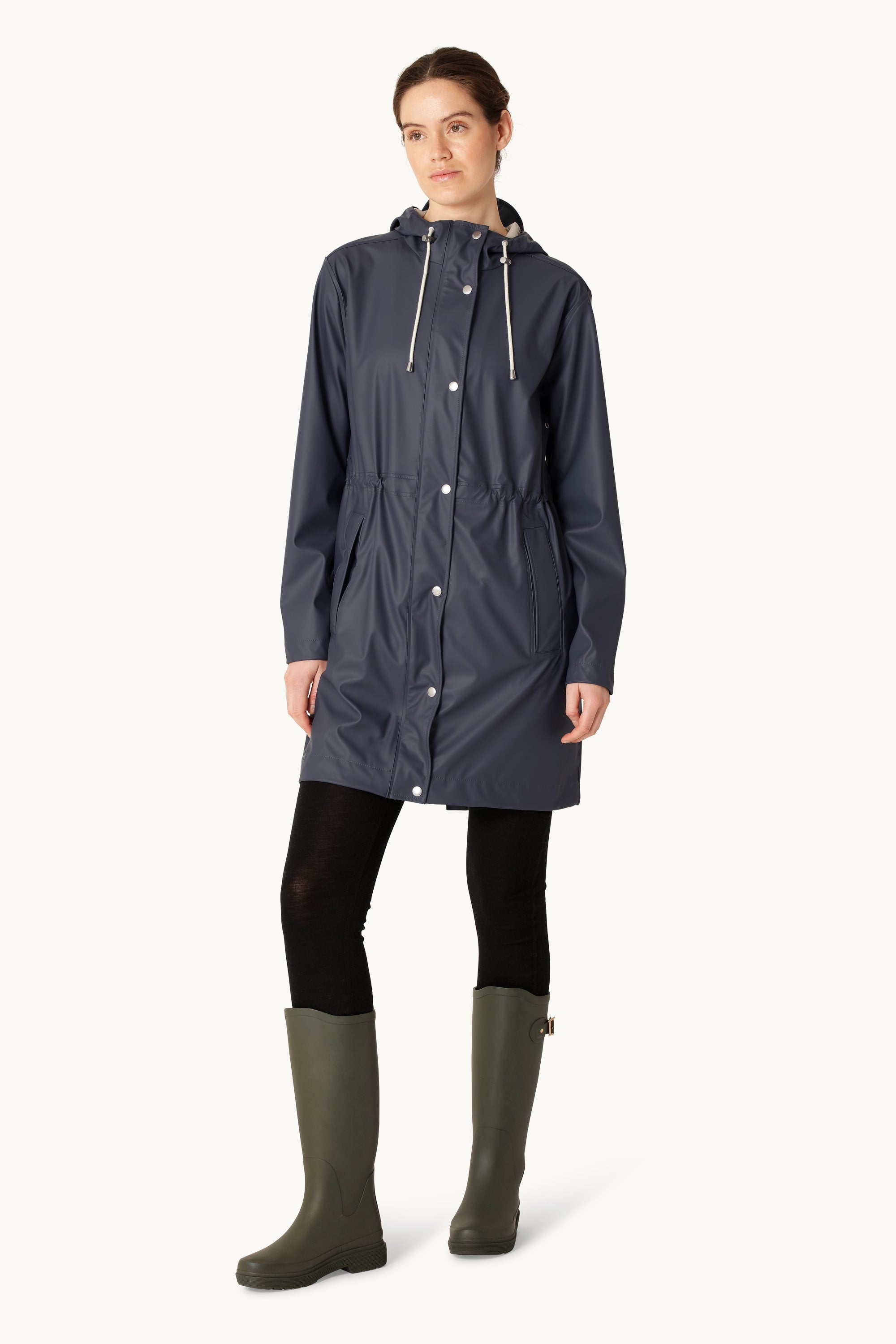 Long Parka Rain Jacket - Ombre Blue
