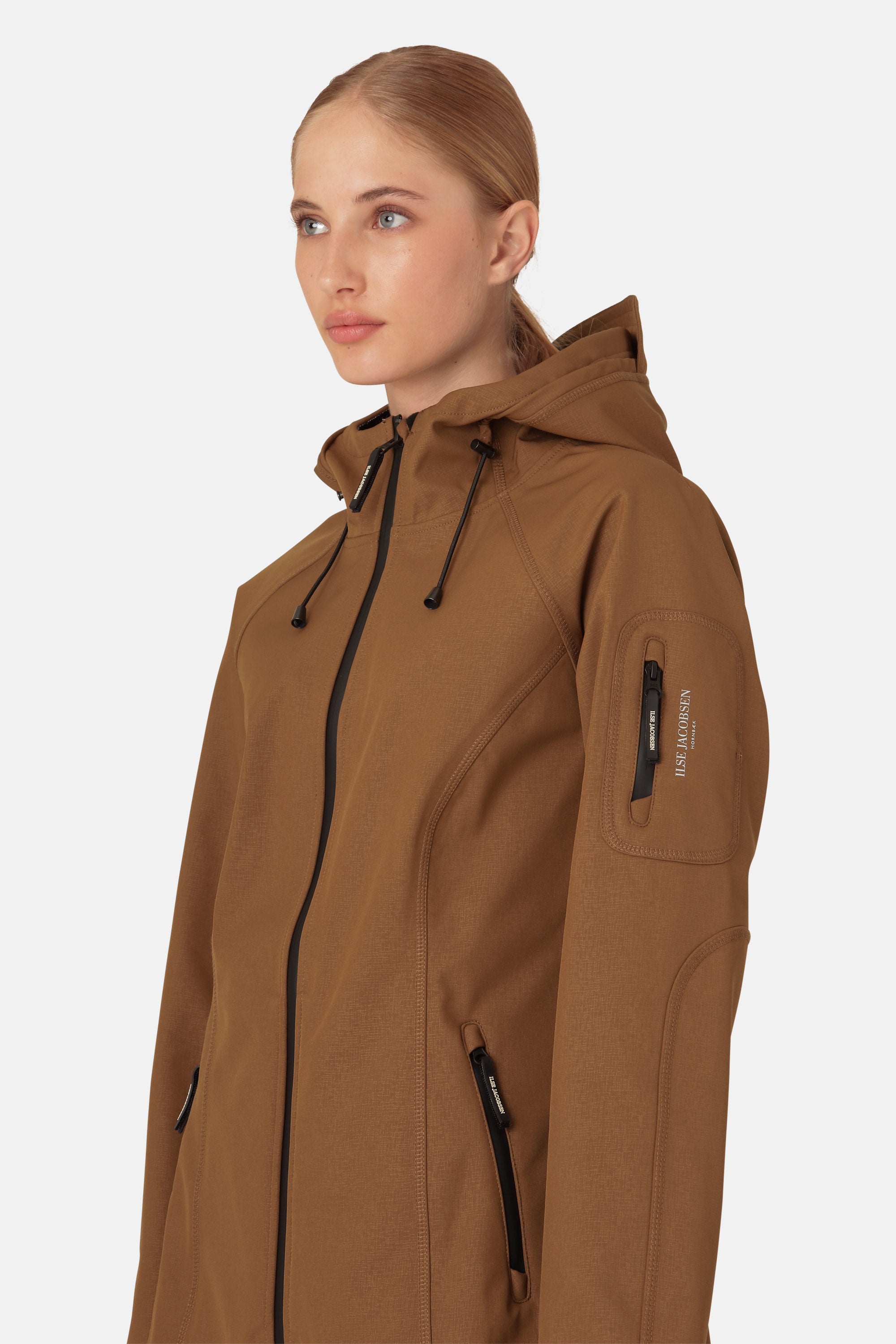 Long Softshell Raincoat - Walnut