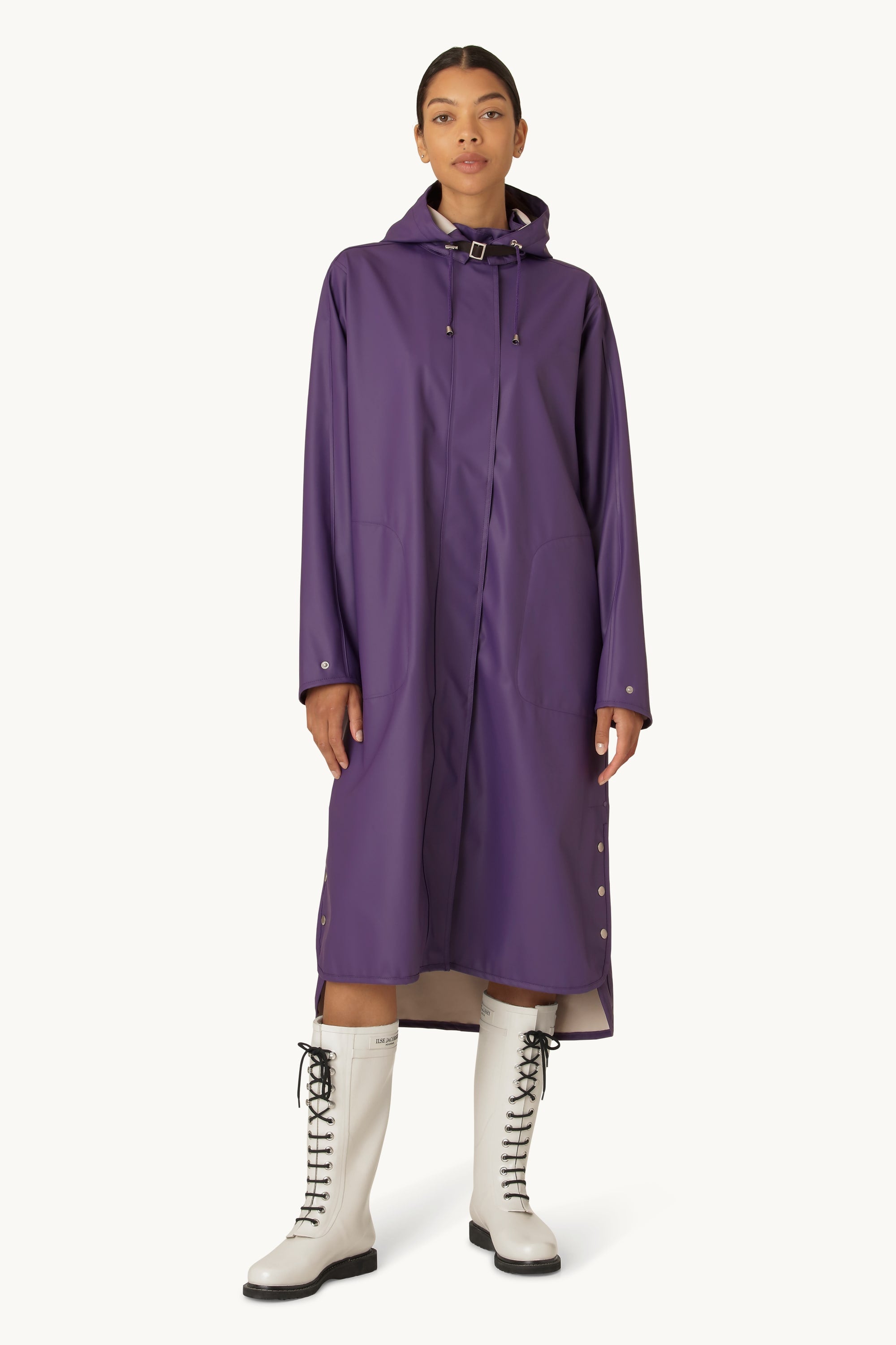 Lång Lätt Regnjacka - Purple Rain