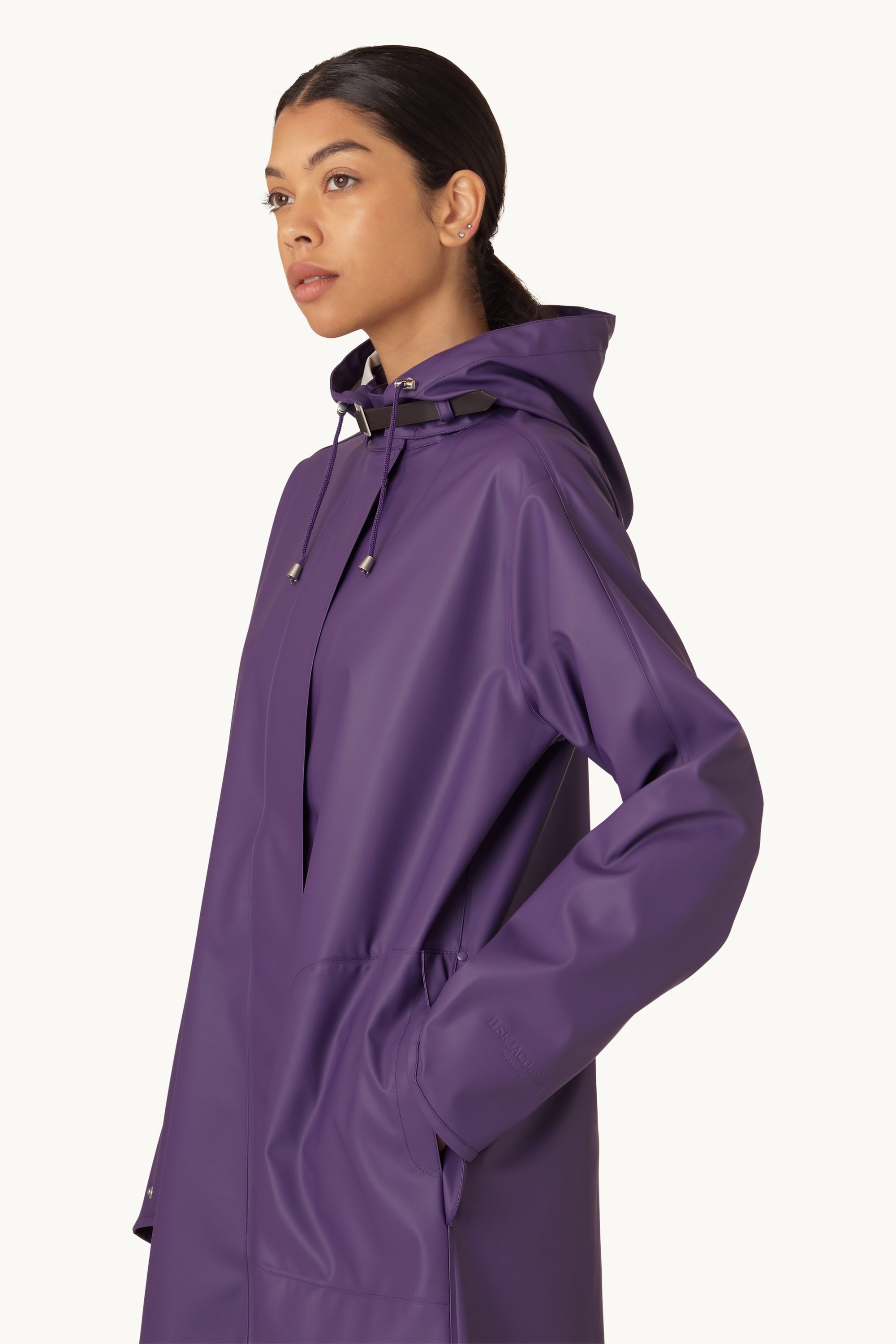 Lång Lätt Regnjacka - Purple Rain