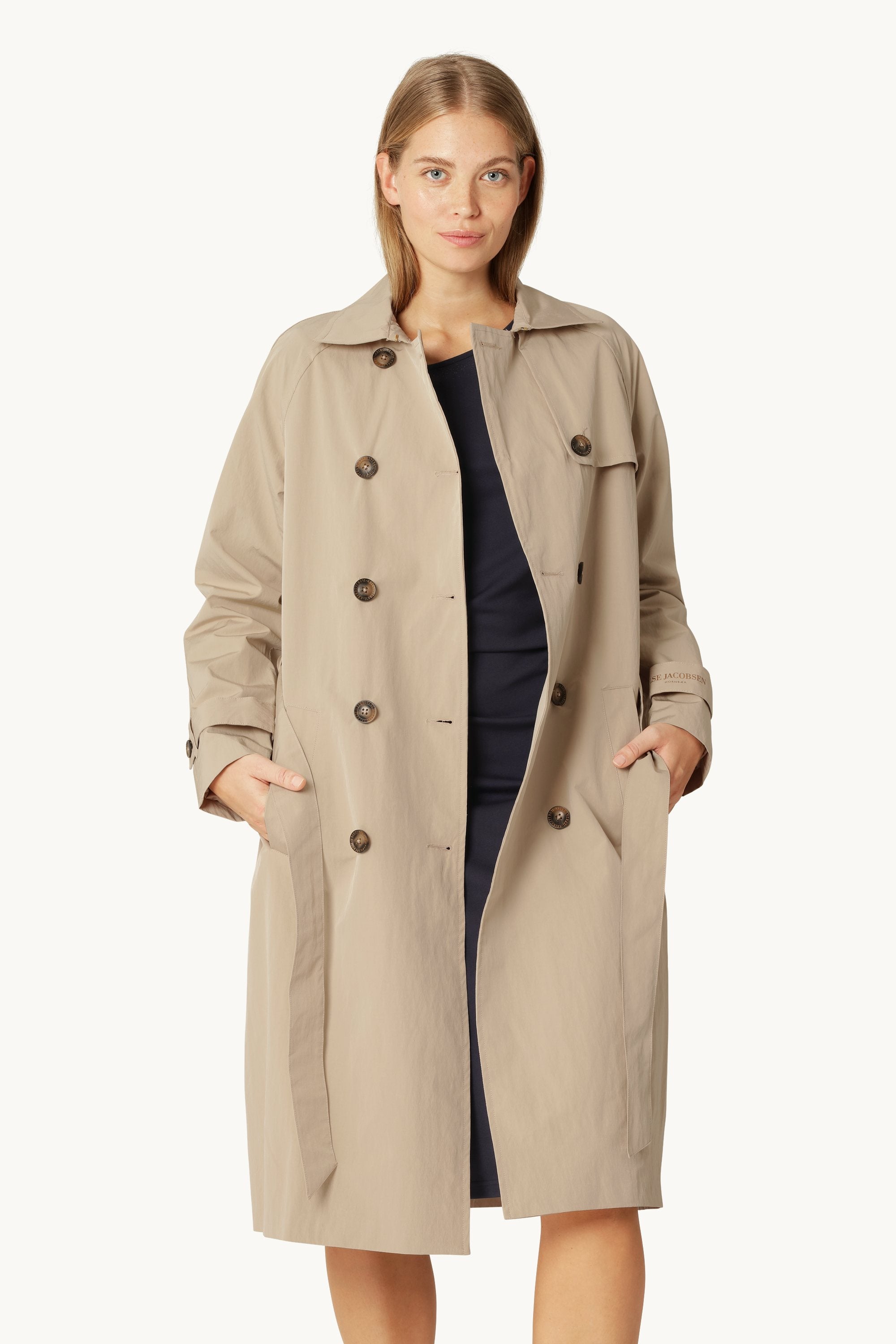 Teknisk Regnrock Trench - White Pepper