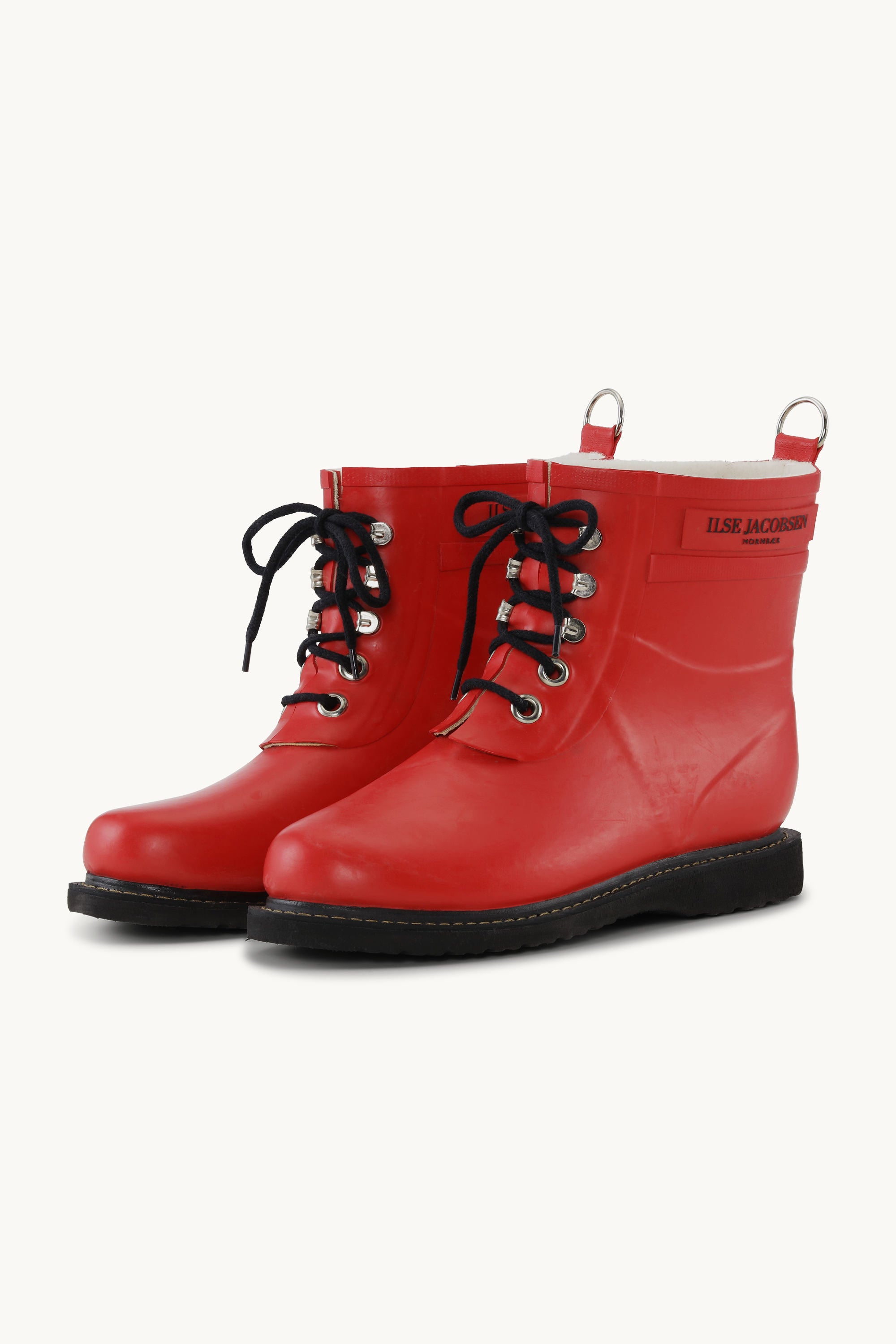 Short Rubber Boots - Deep Red