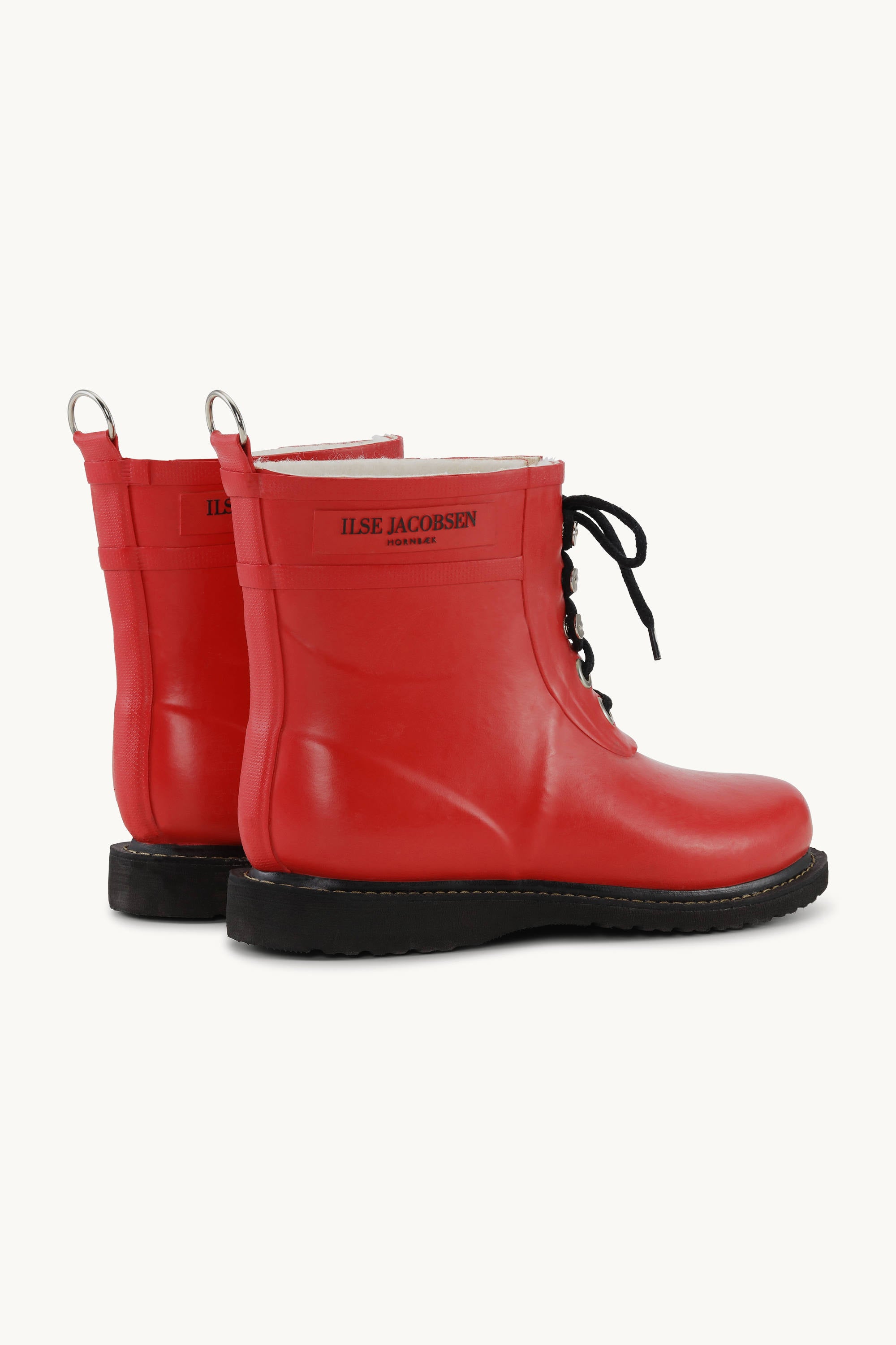 Short Rubber Boots - Deep Red