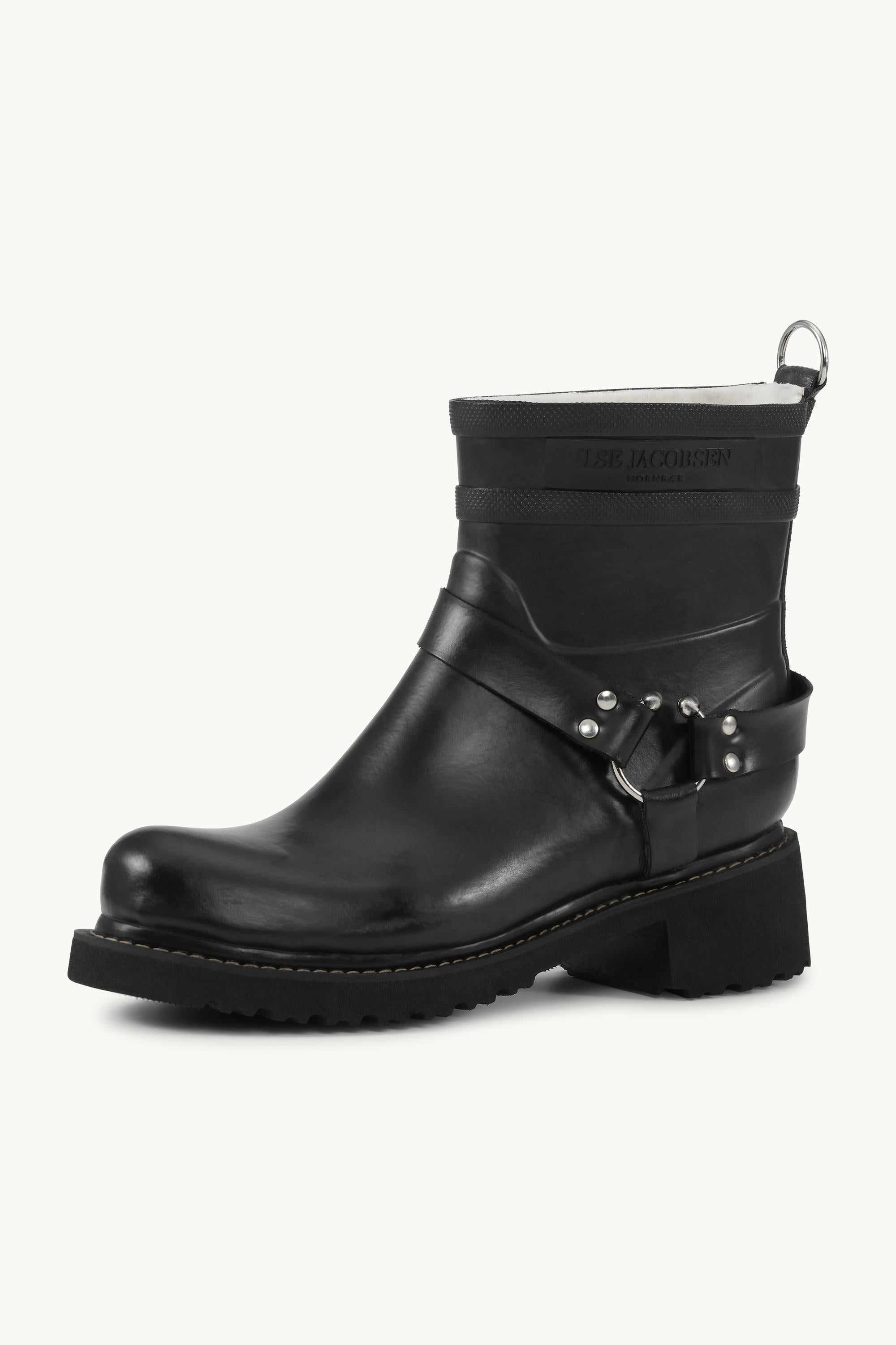 Short Biker Rubber Boots - Black Black