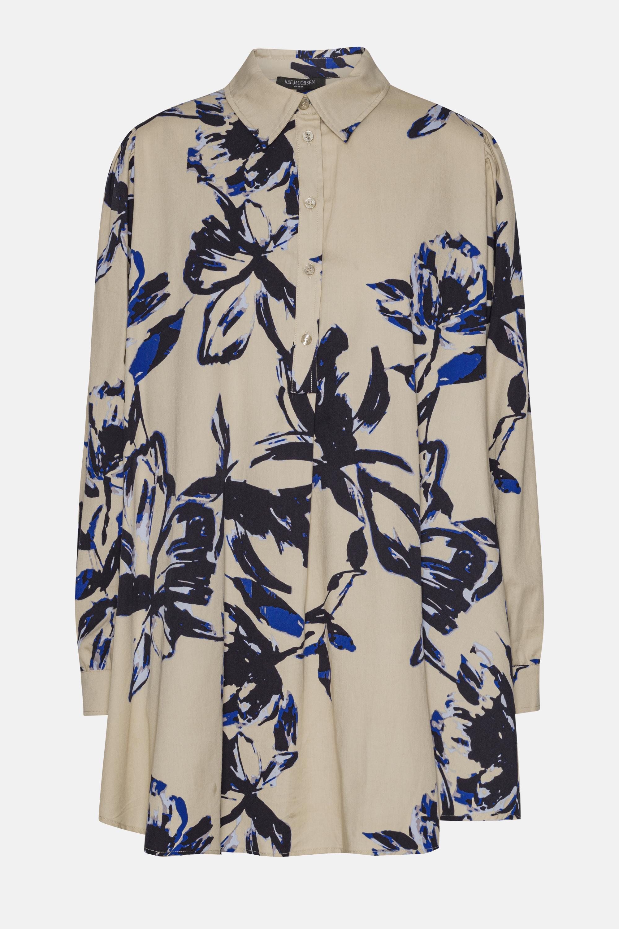 Lång Tunikaklänning - Sand Artsy Stroke Flower