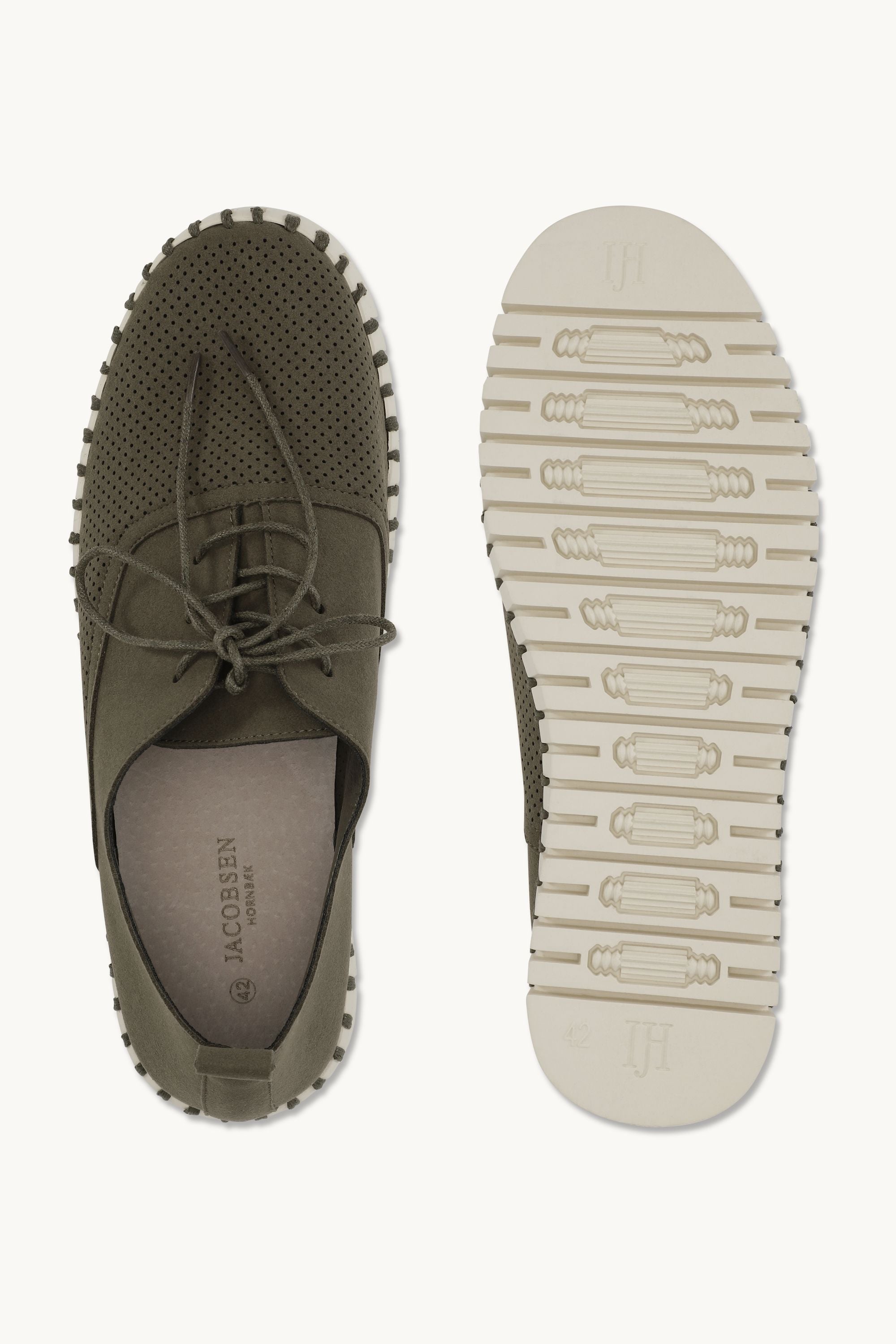 Herrskor Med Snörning - Deep Olive Pearled Ivory