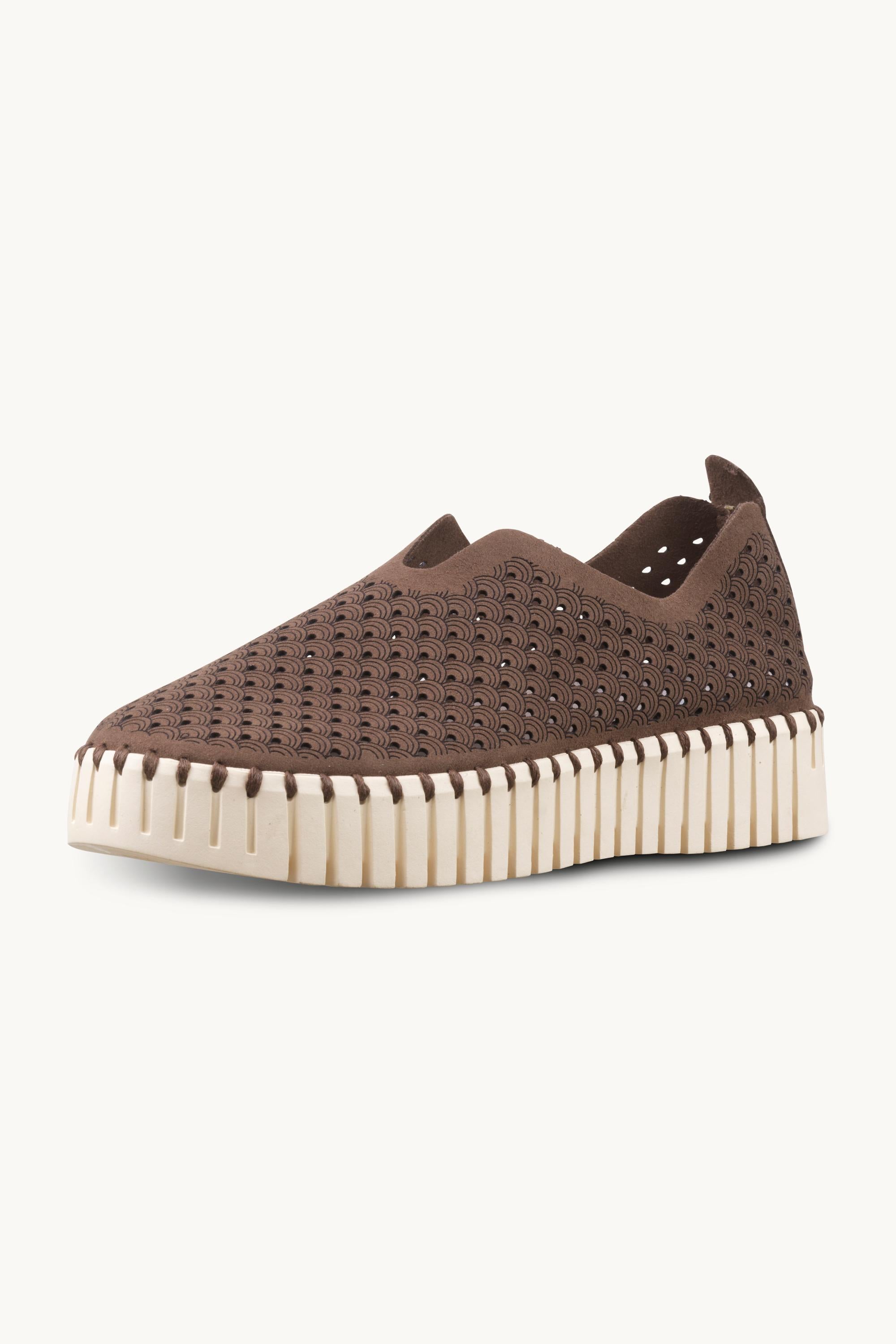 Platform Tulip Skor - Brown Pearled Ivory