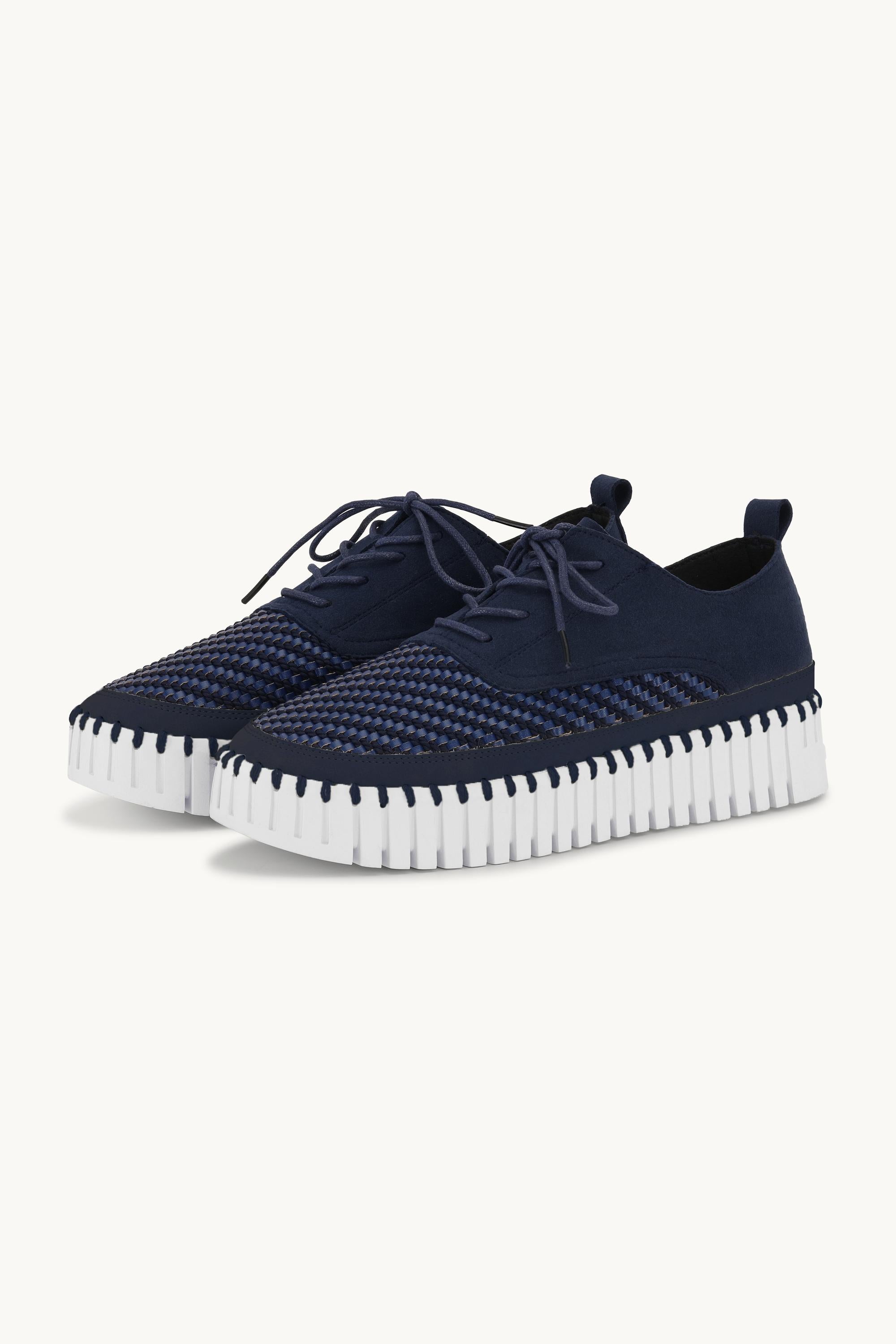 Tulip Skor Med Snörning - Dark Indigo White