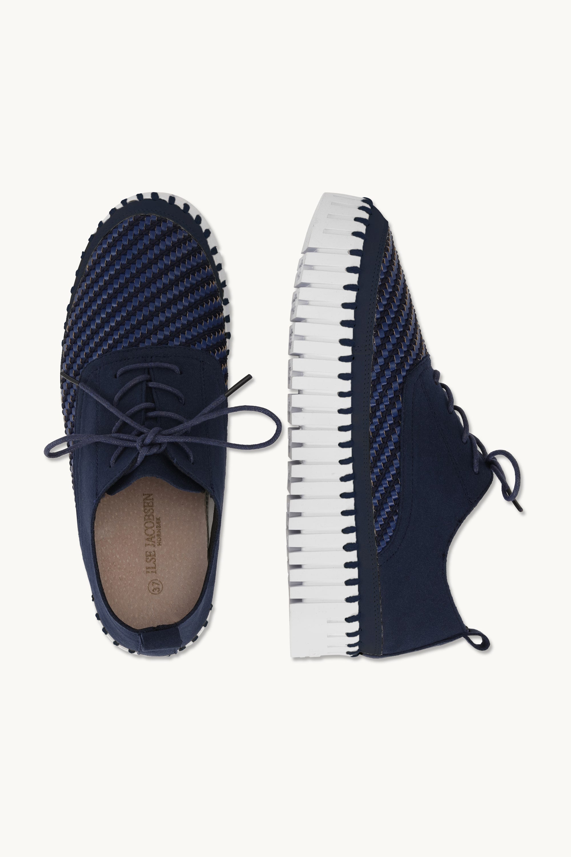 Tulip Skor Med Snörning - Dark Indigo White